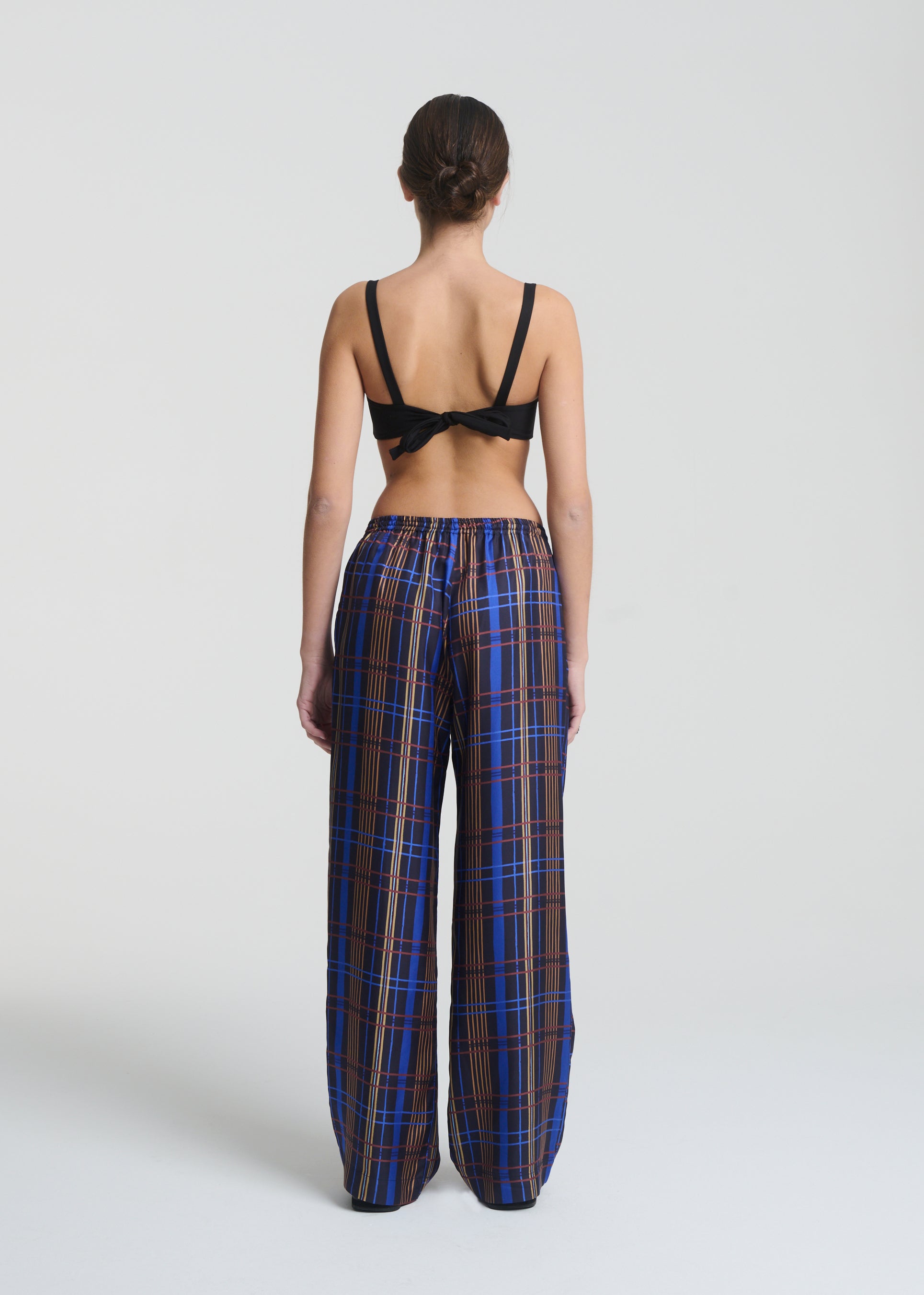 Aurelia Trouser Plaid Silk Twill