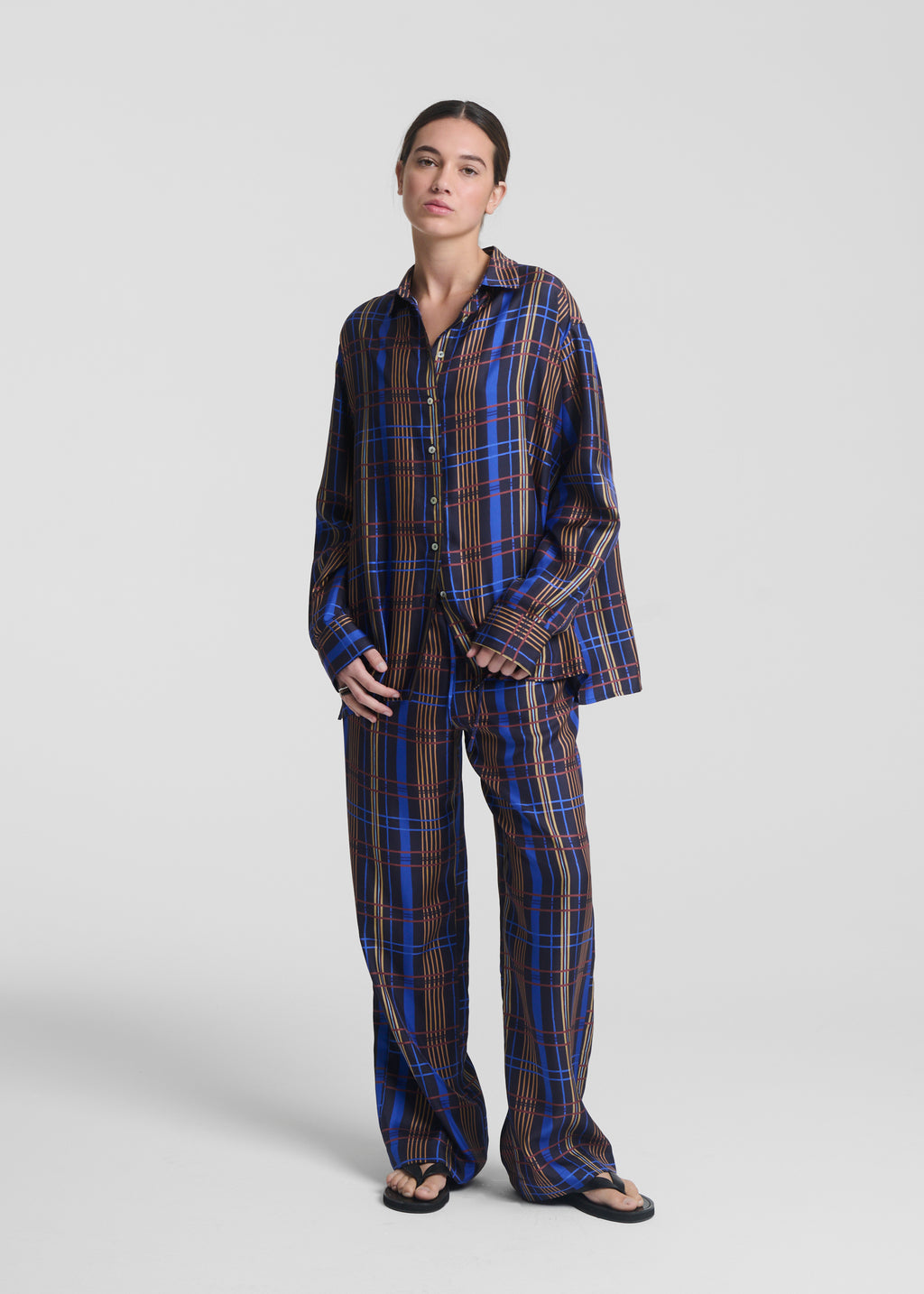 Maya Shirt Plaid Silk Twill