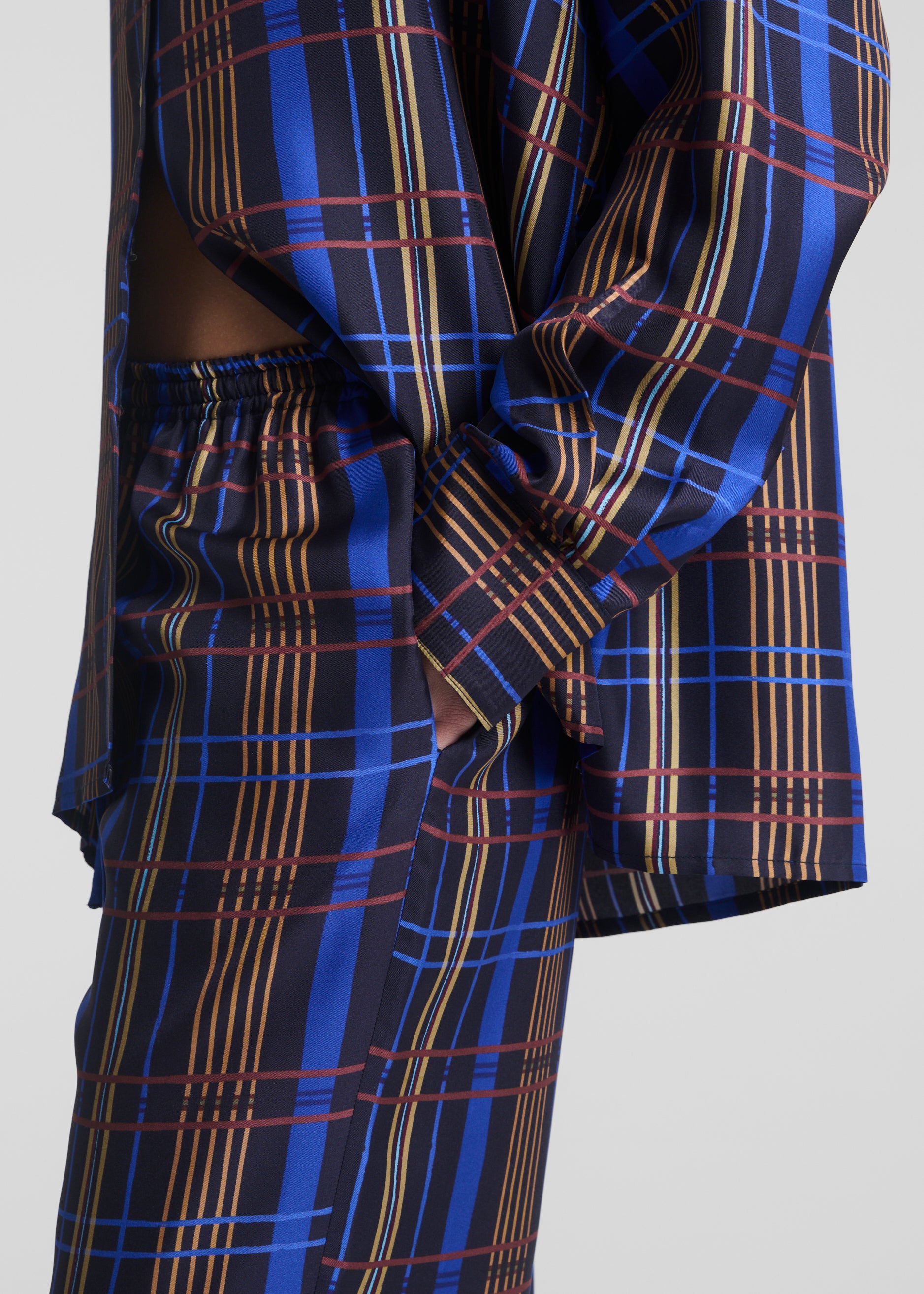 Aurelia Trouser Plaid Silk Twill