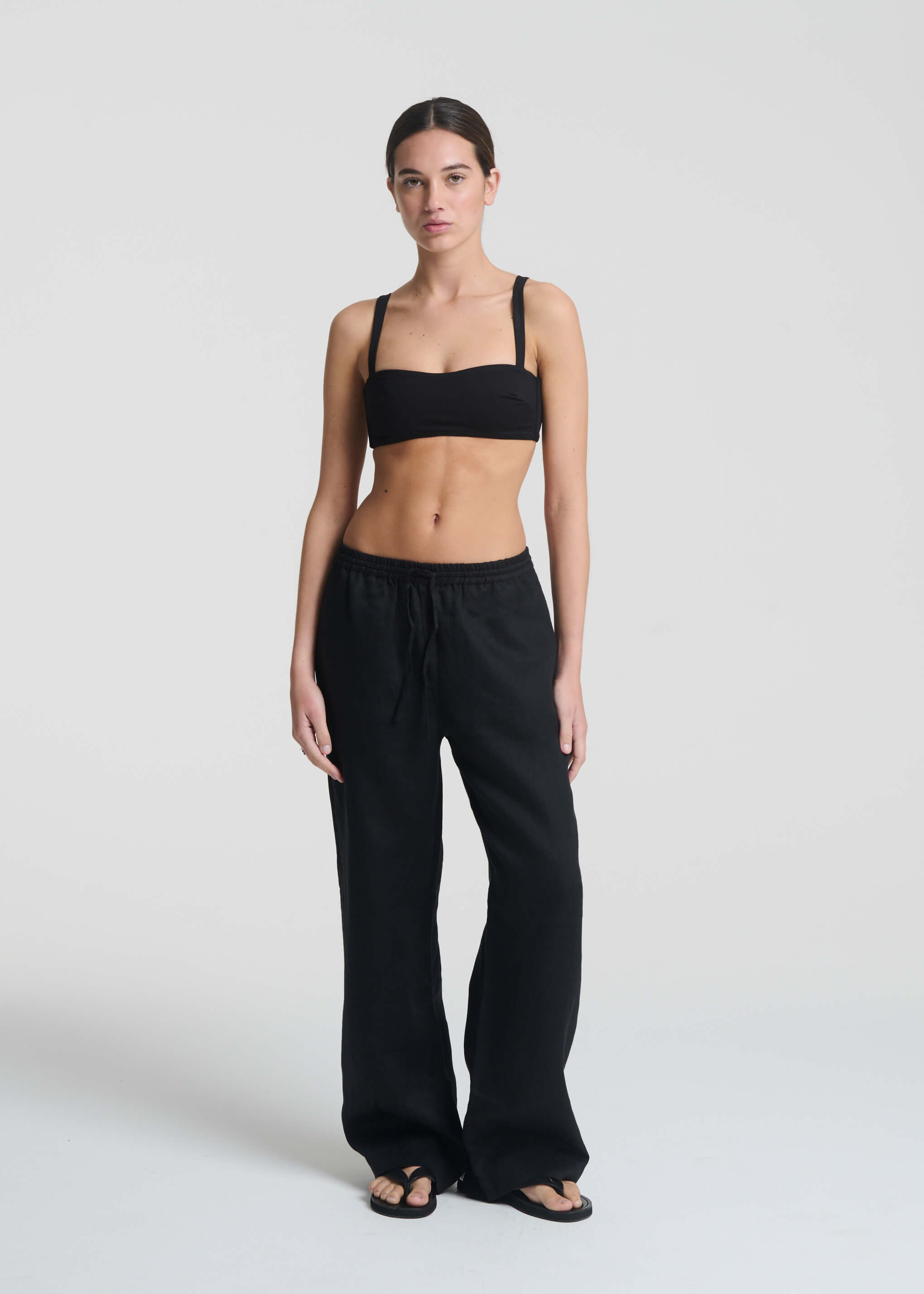 Aurelia Trouser Black Organic Heavy Linen