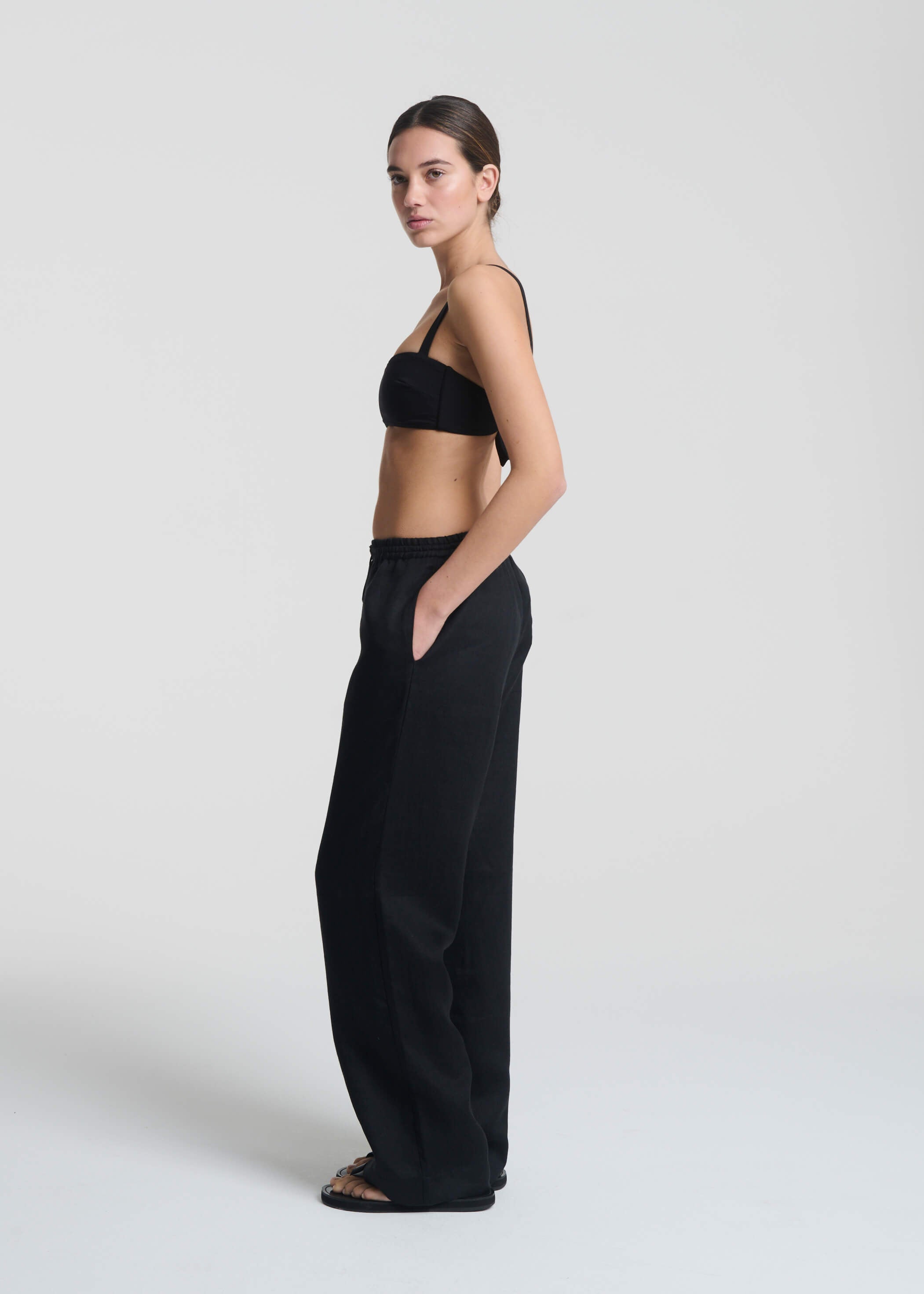 Aurelia Trouser Black Organic Heavy Linen