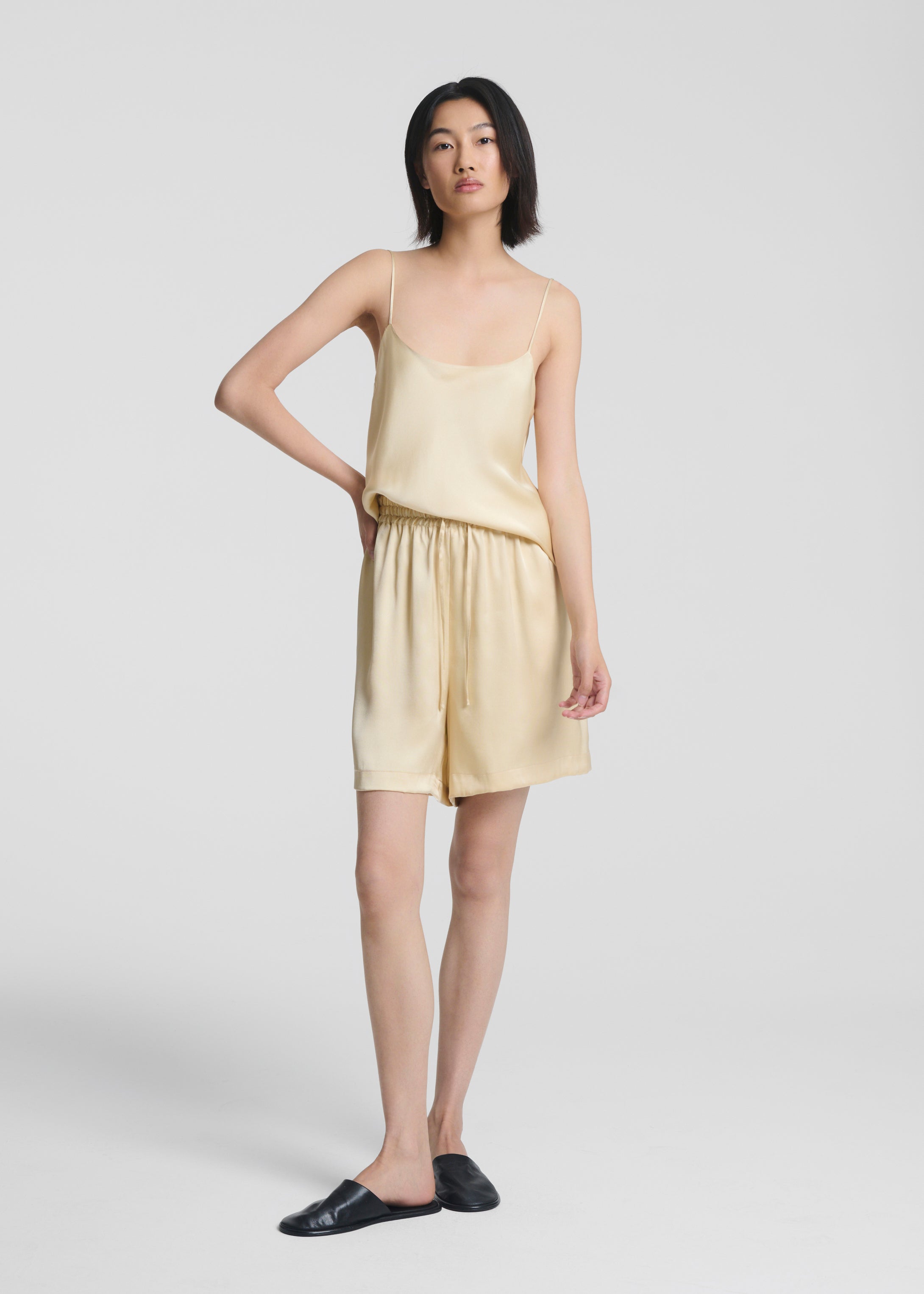 Boston Short Champagne Silk Satin