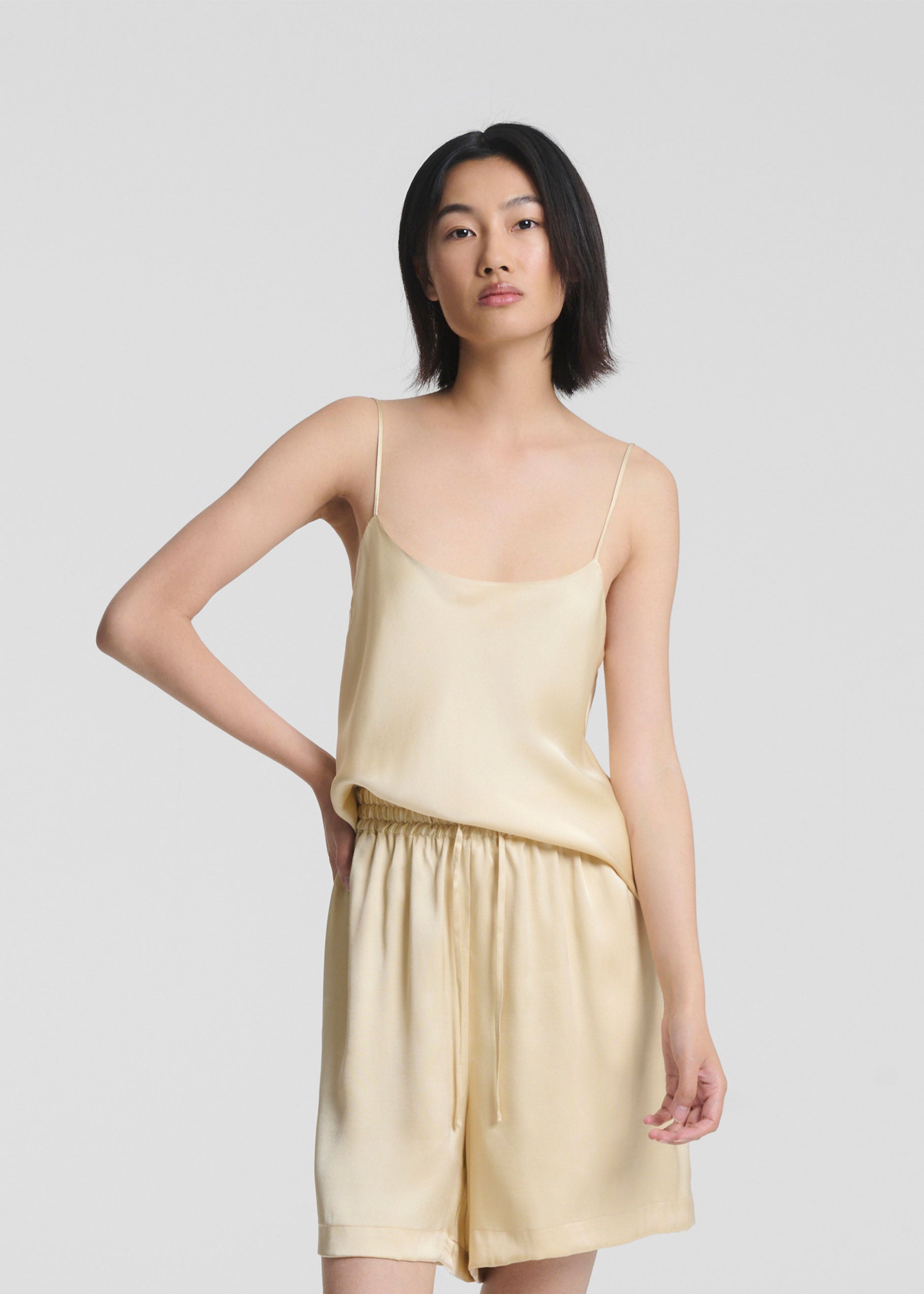 Matera Top Champagne Silk Satin