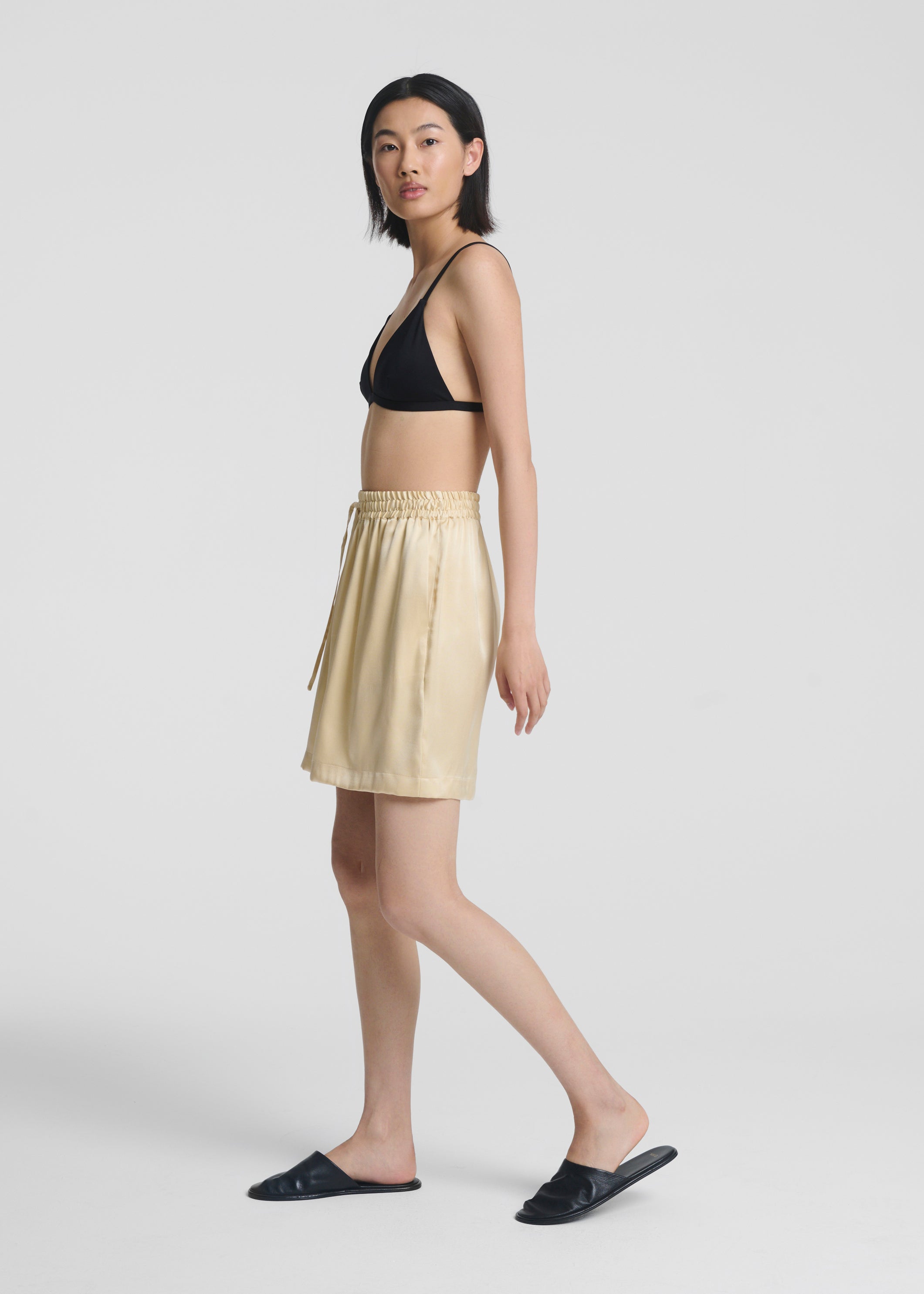 Boston Short Champagne Silk Satin