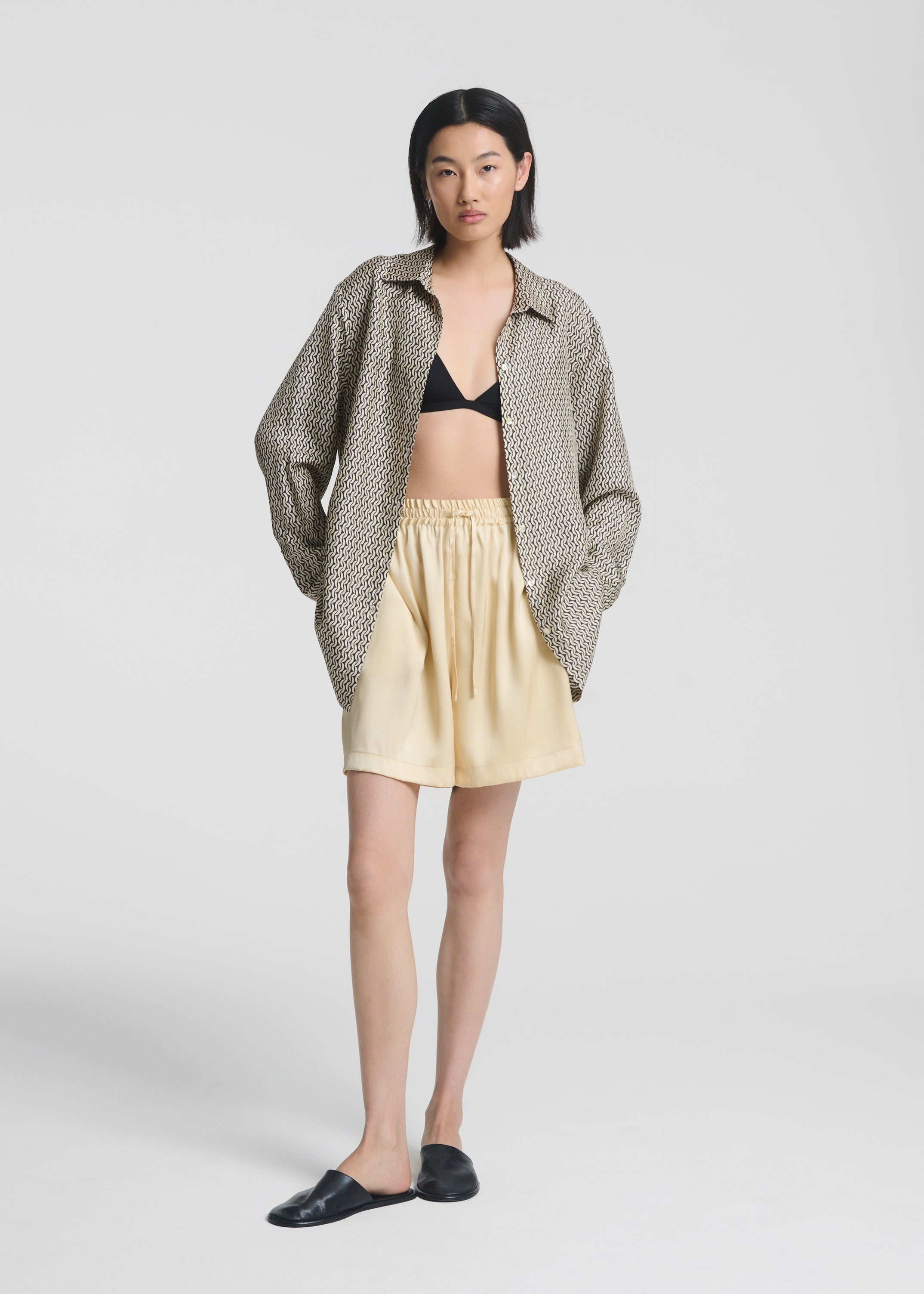 Boston Short Champagne Silk Satin