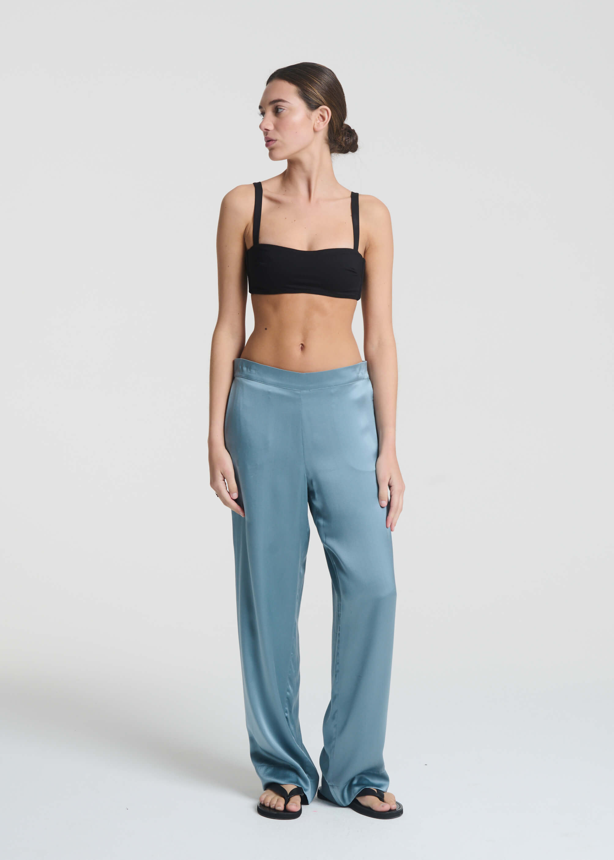 London Trouser Dust Blue Silk