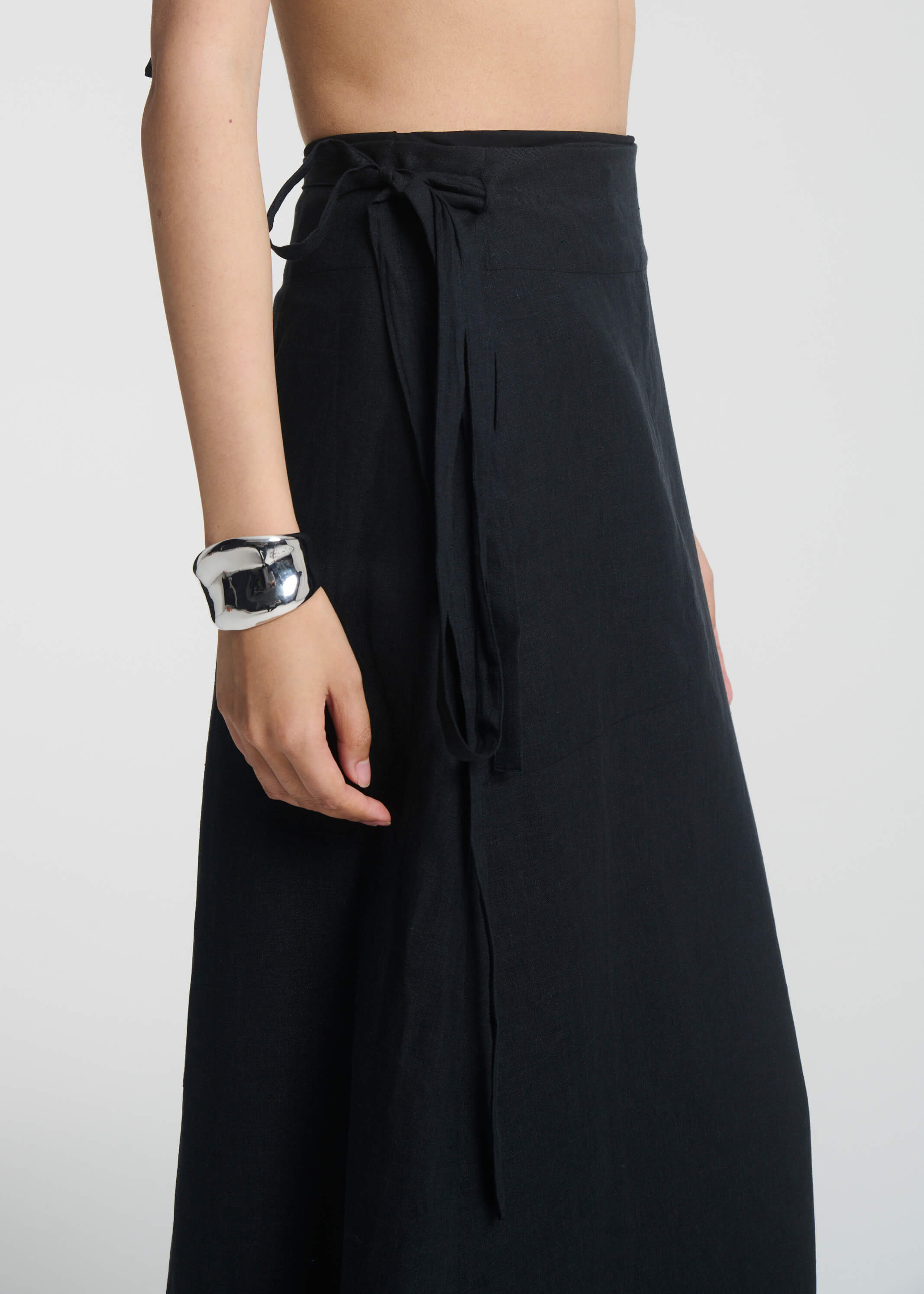 Amalfi Skirt Black Organic Linen