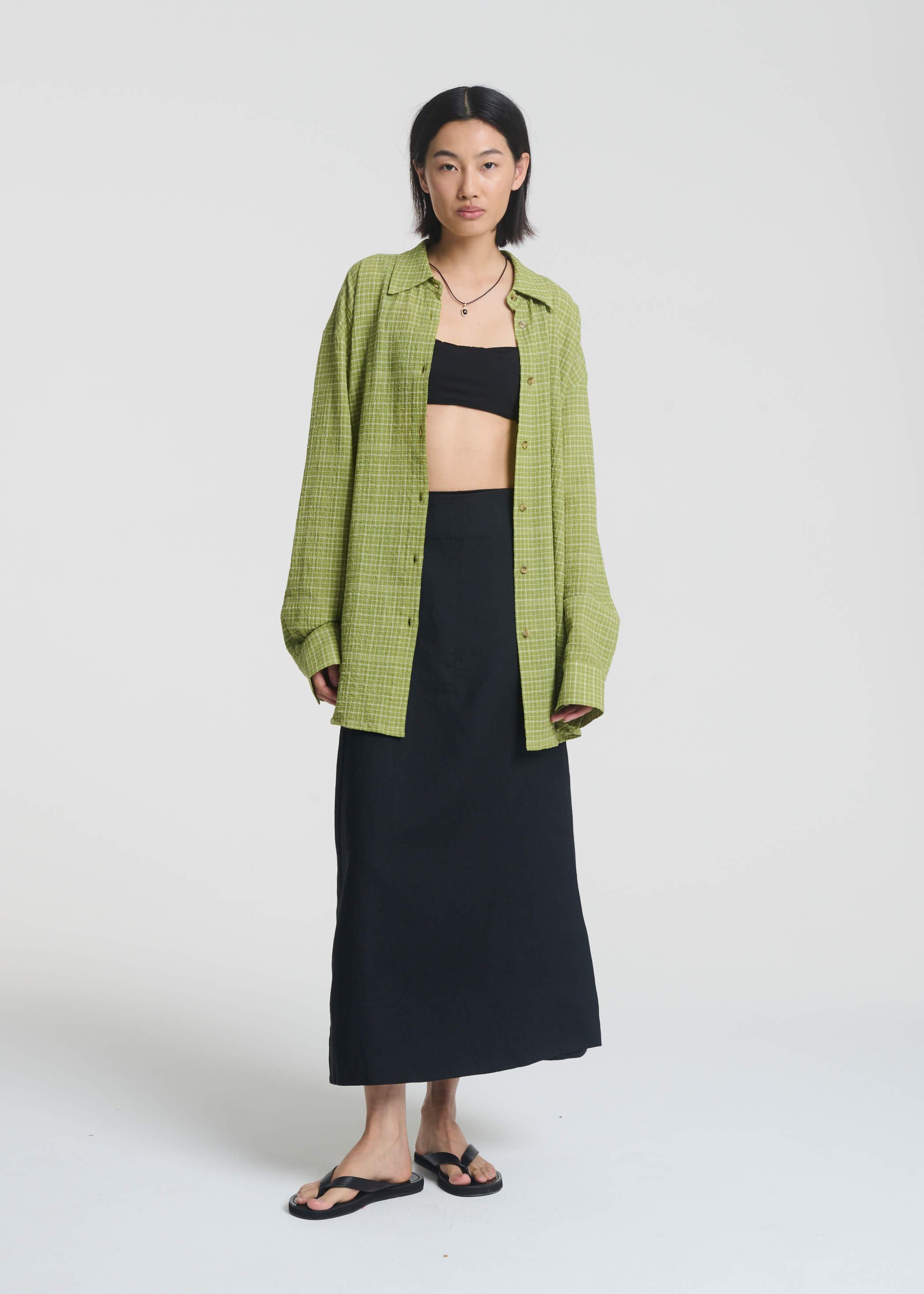Amalfi Skirt Black Organic Linen