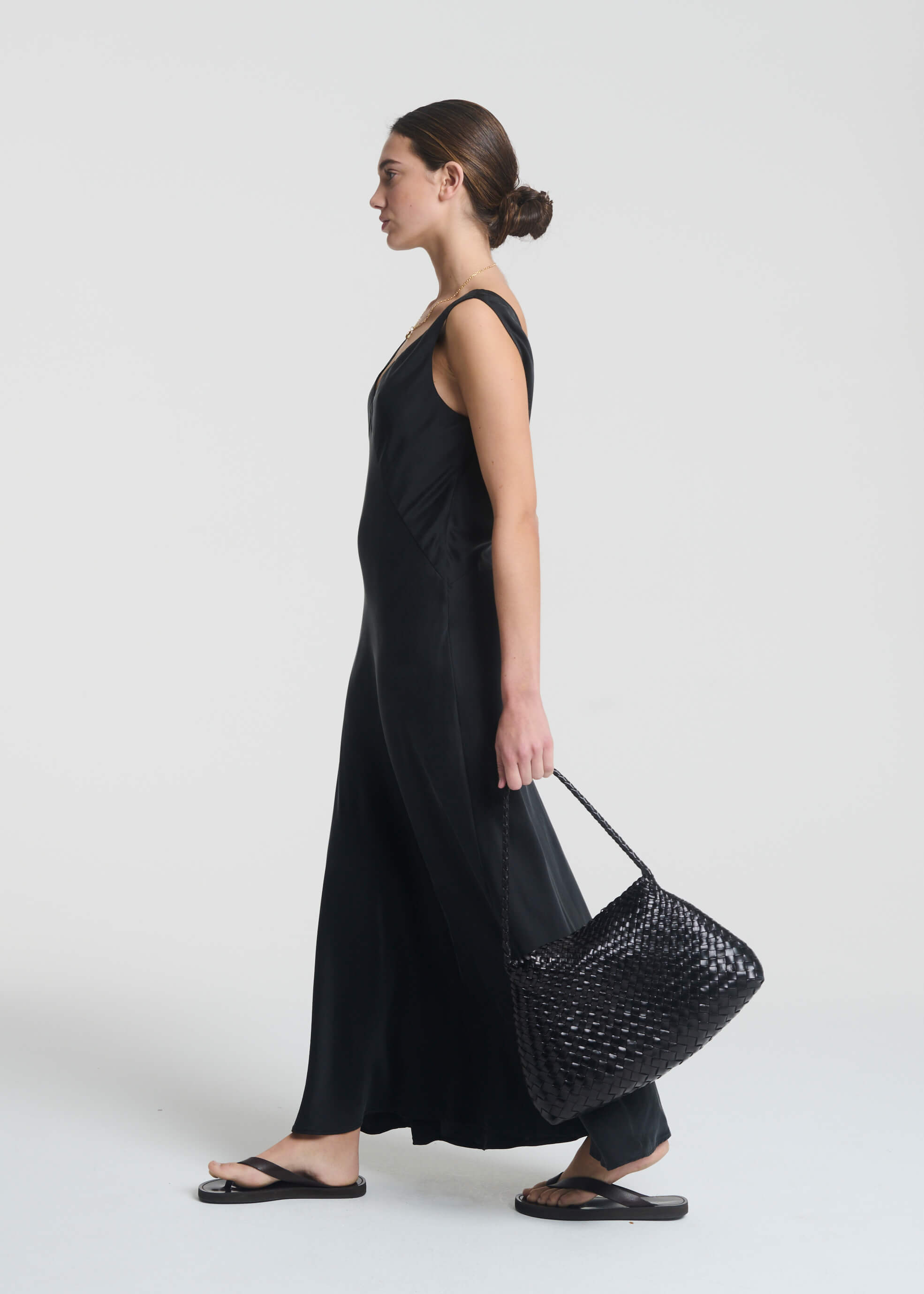 Bordeaux Slip Dress Black Silk
