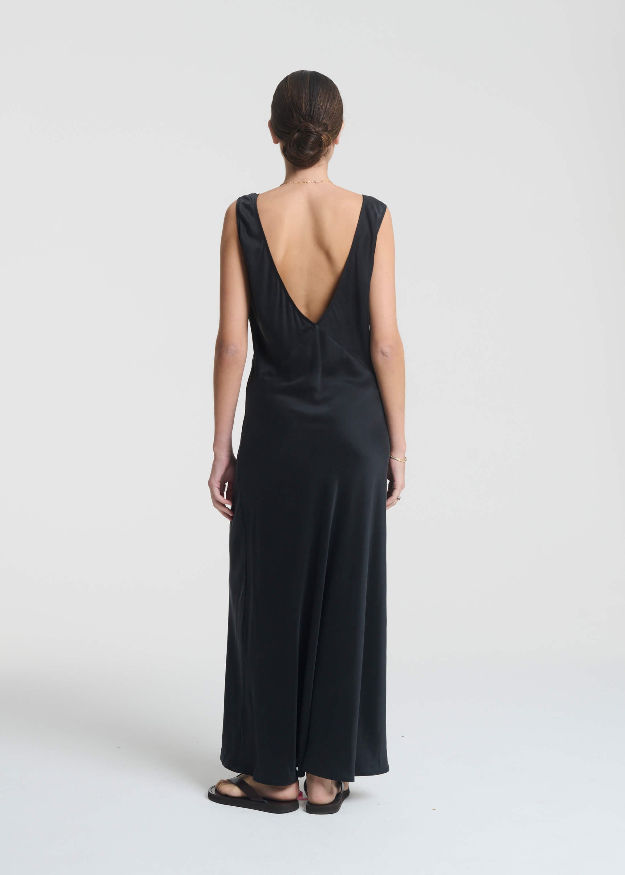 Bordeaux Slip Dress Black Silk