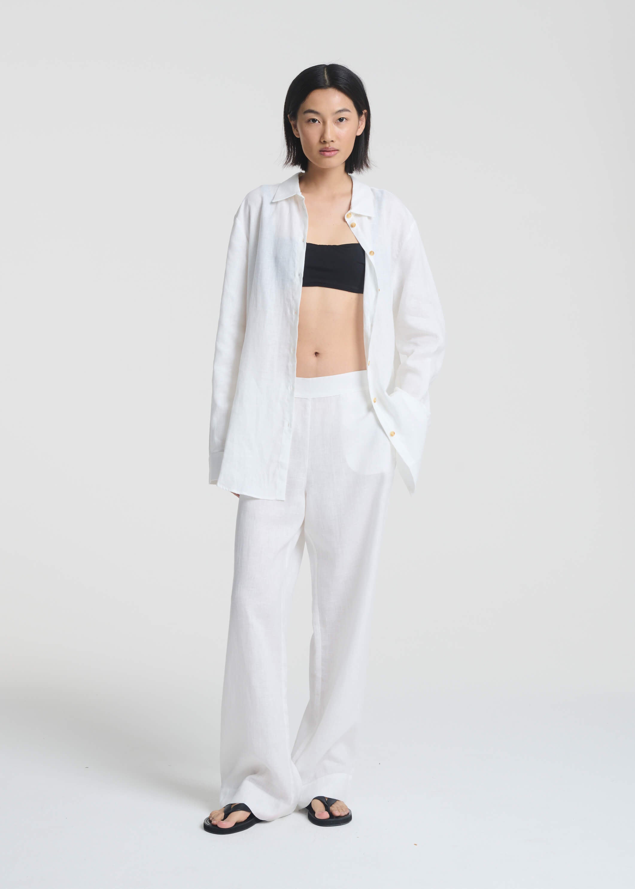 London Trouser White Organic Linen