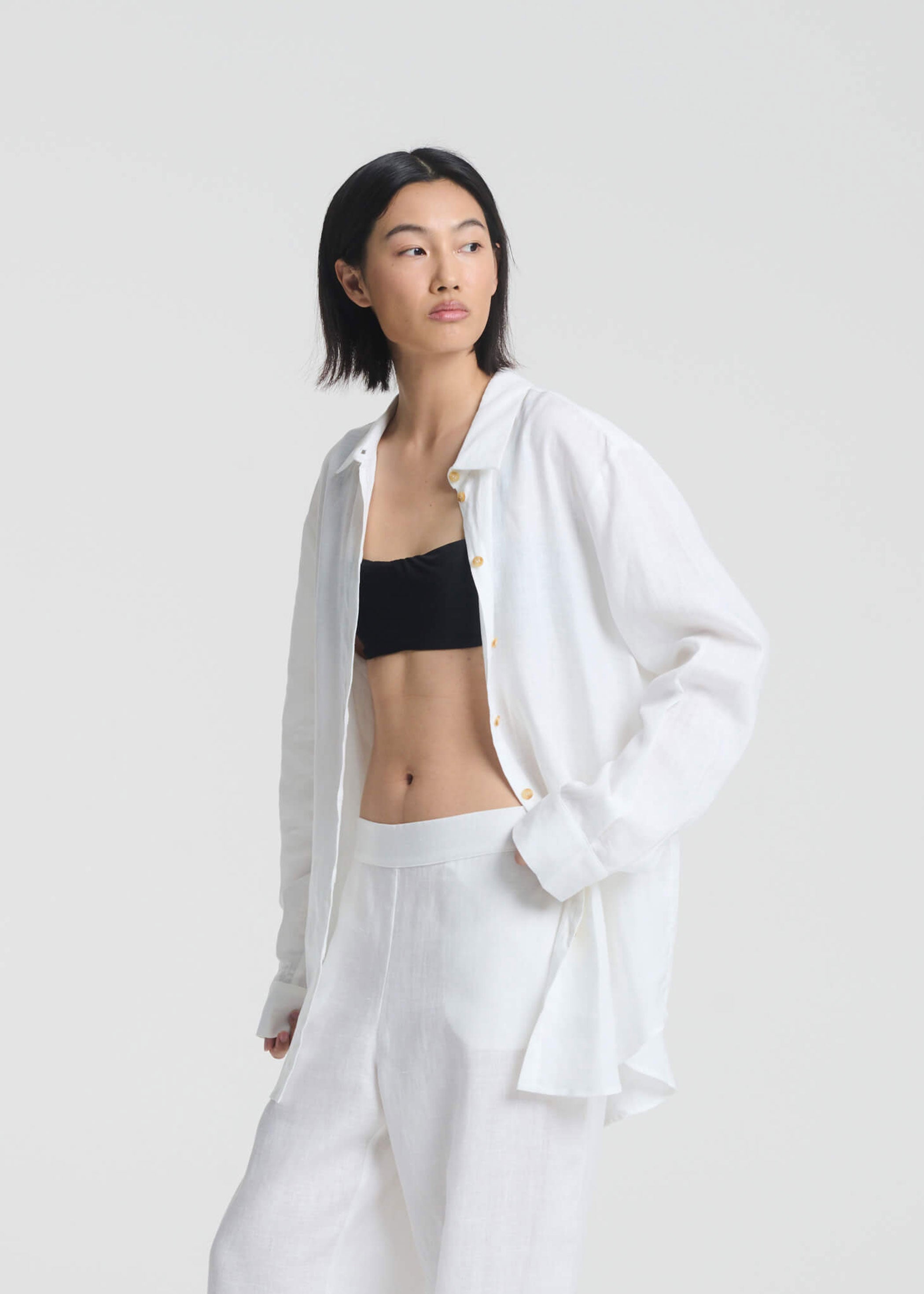 London Shirt White Organic Linen