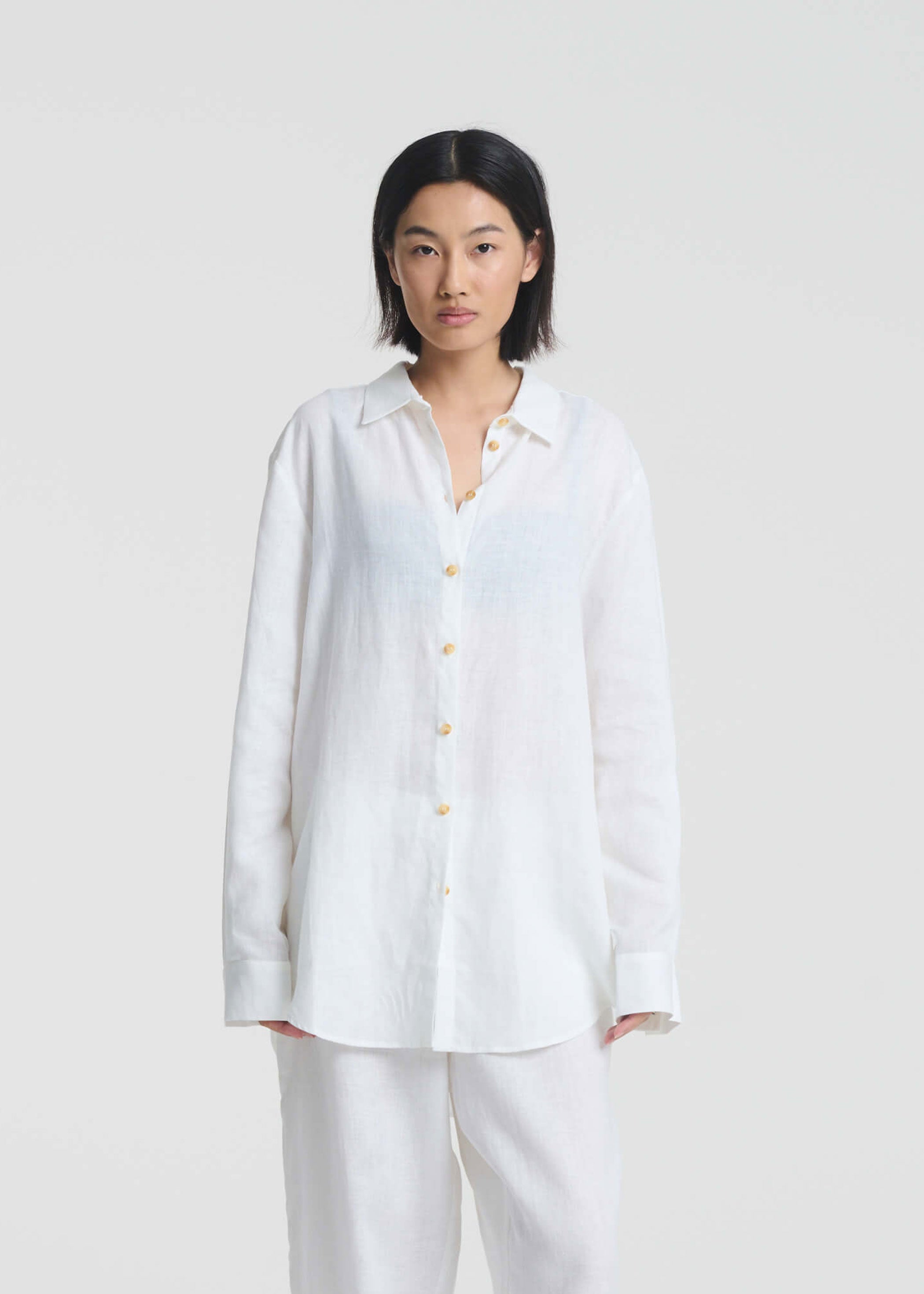 London Shirt White Organic Linen