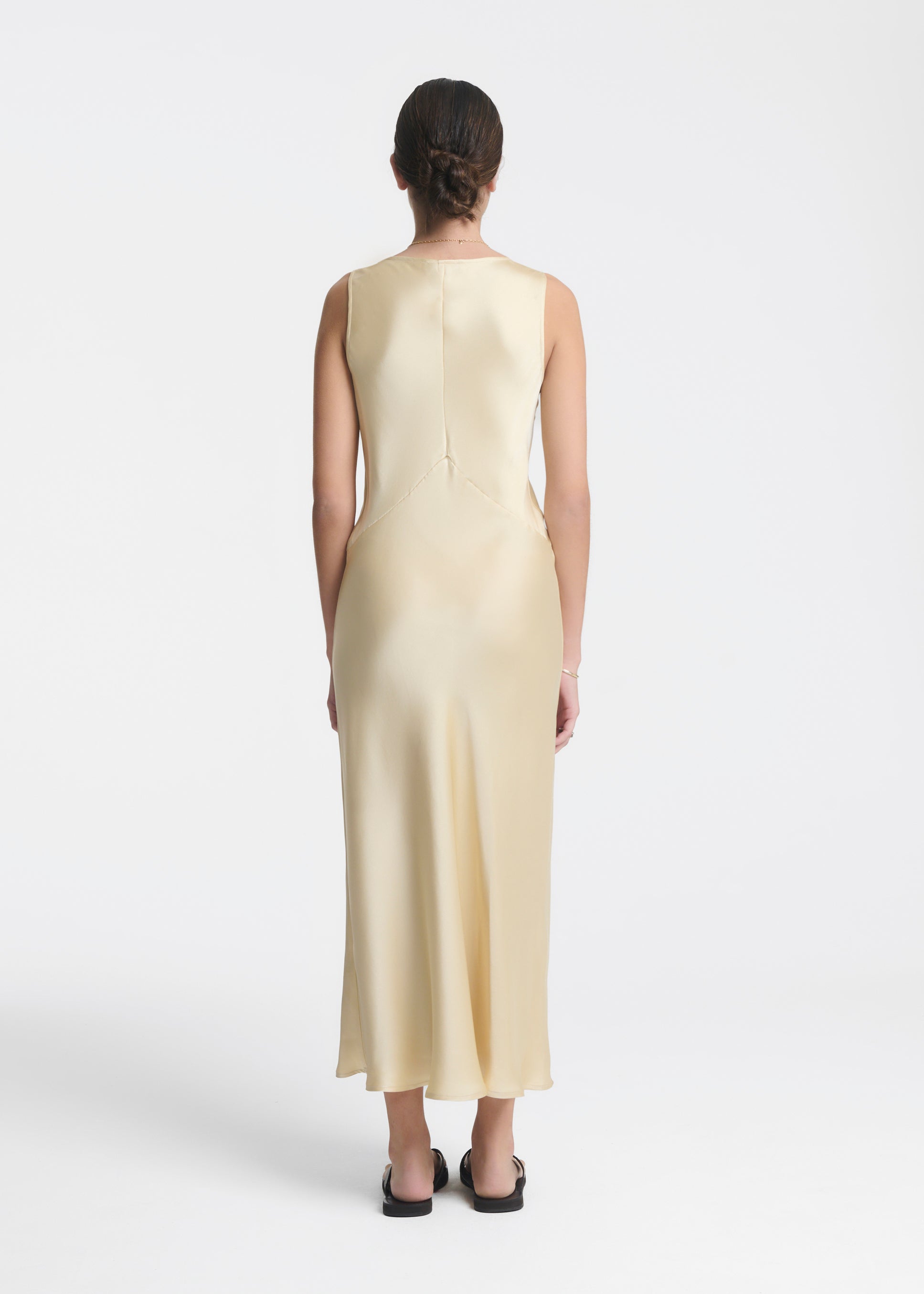 Provence Dress Champagne Silk Satin