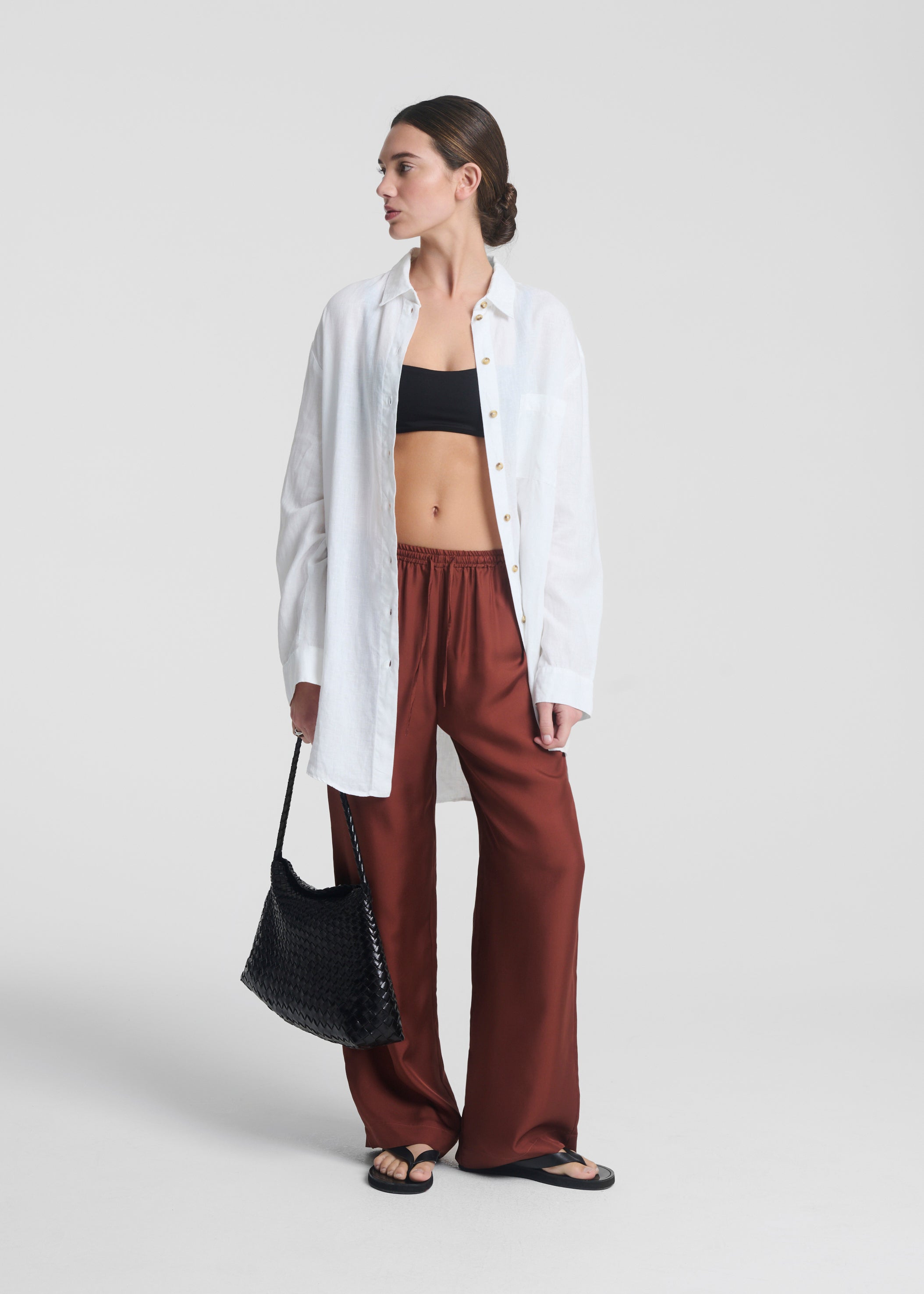 Austin Trouser Rust Silk Satin