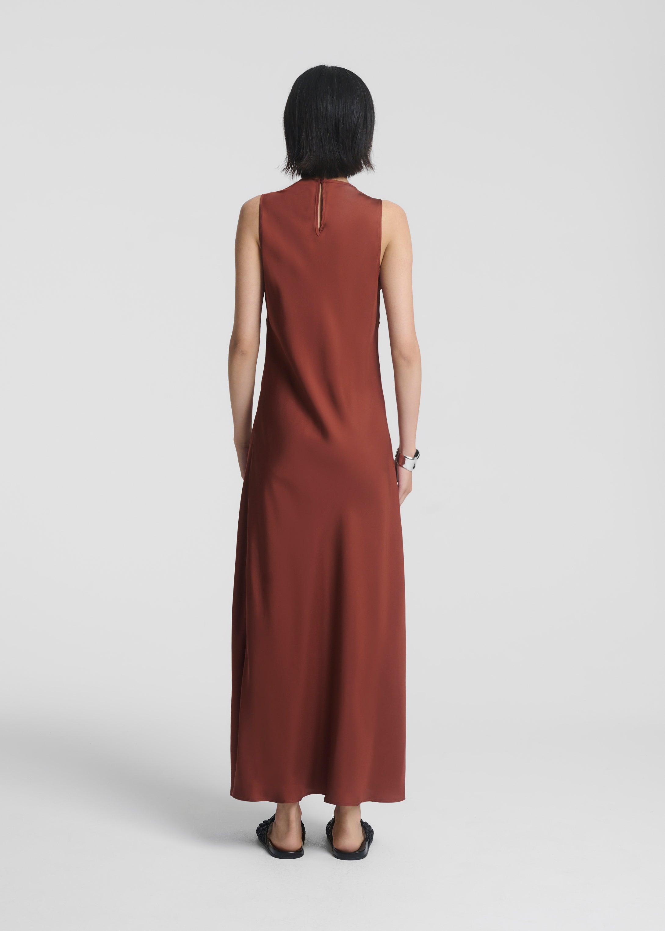 Valencia Dress Rust Silk Satin