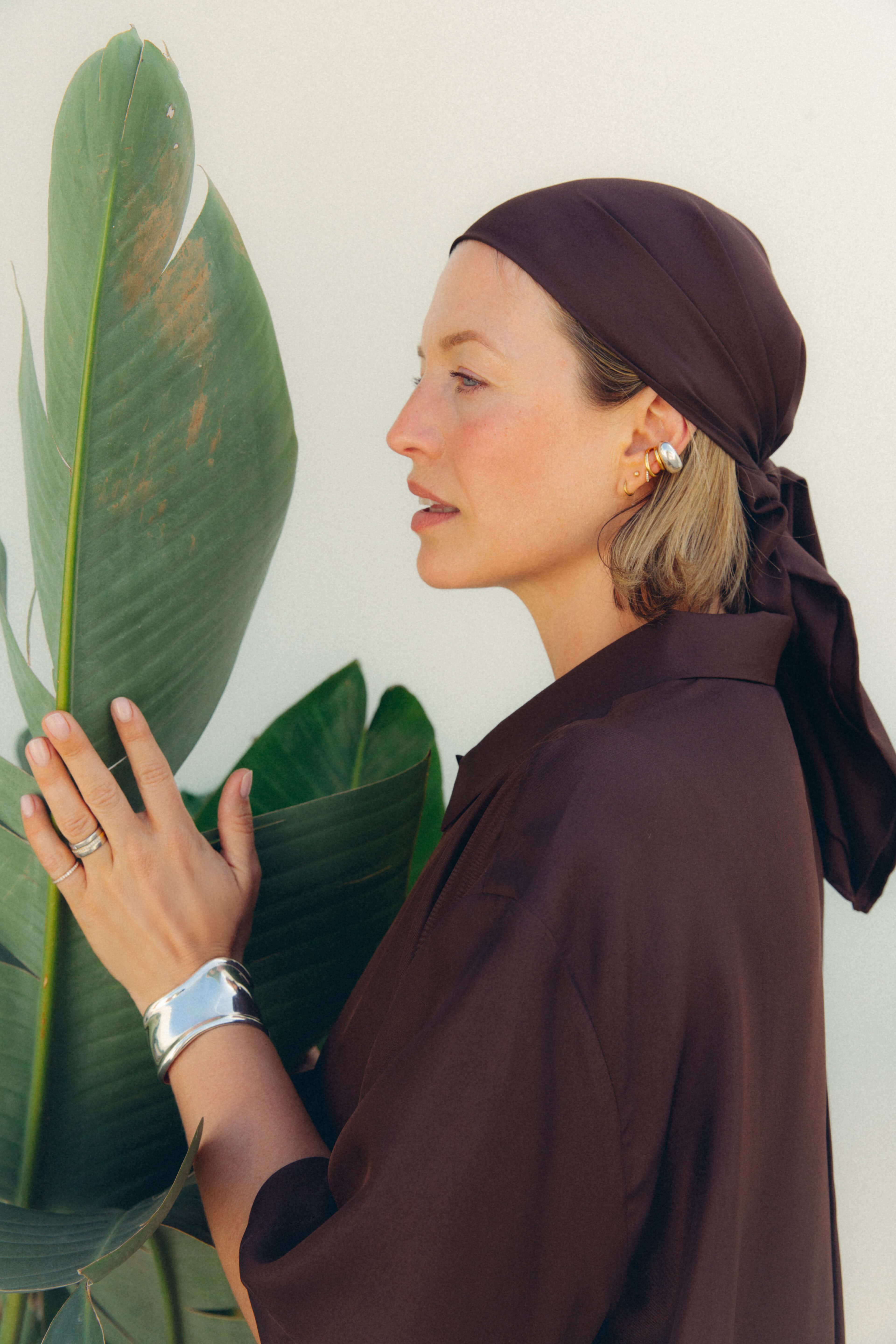 Headscarf Espresso Silk Twill