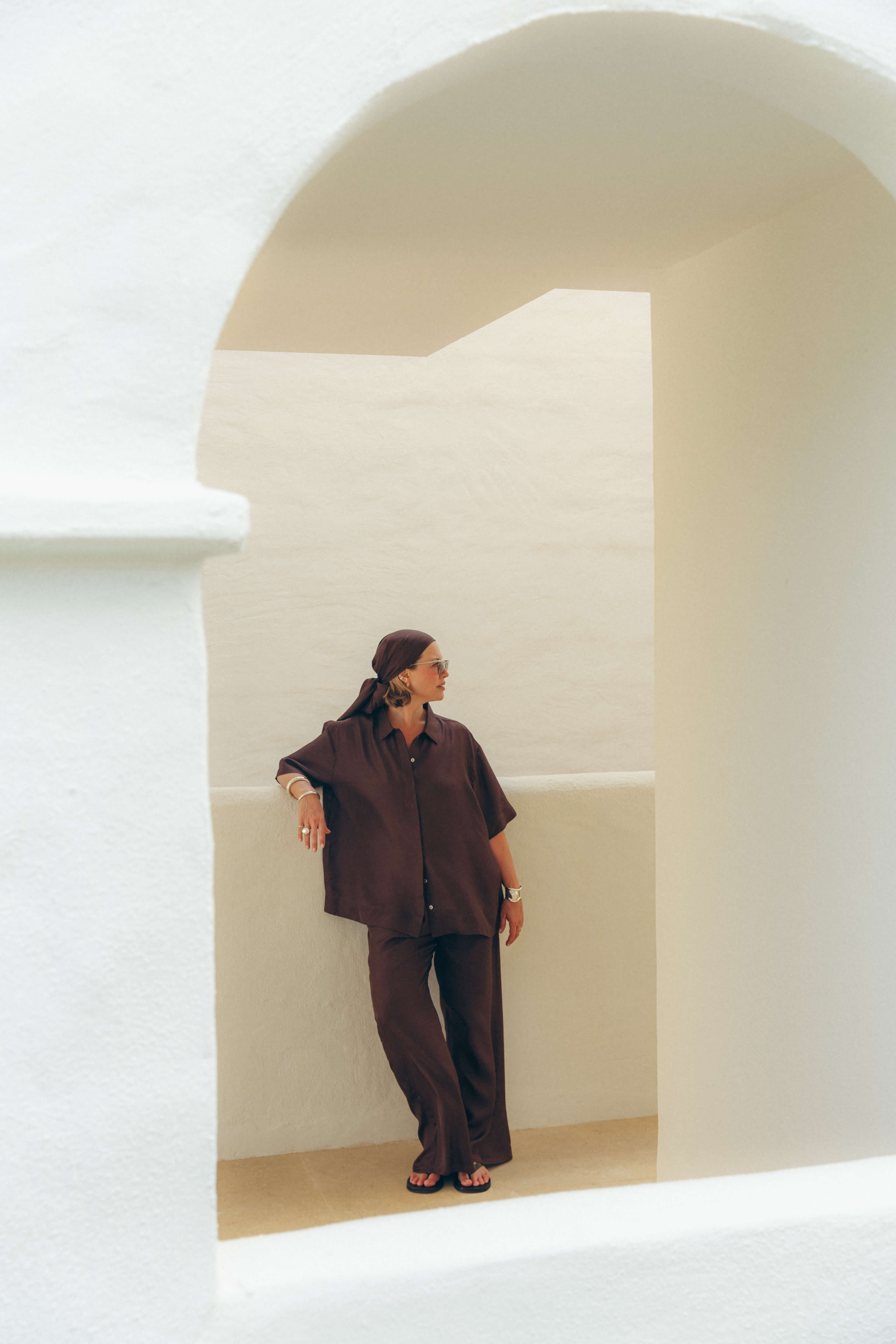 Short Sleeve Shirt Espresso Silk Twill