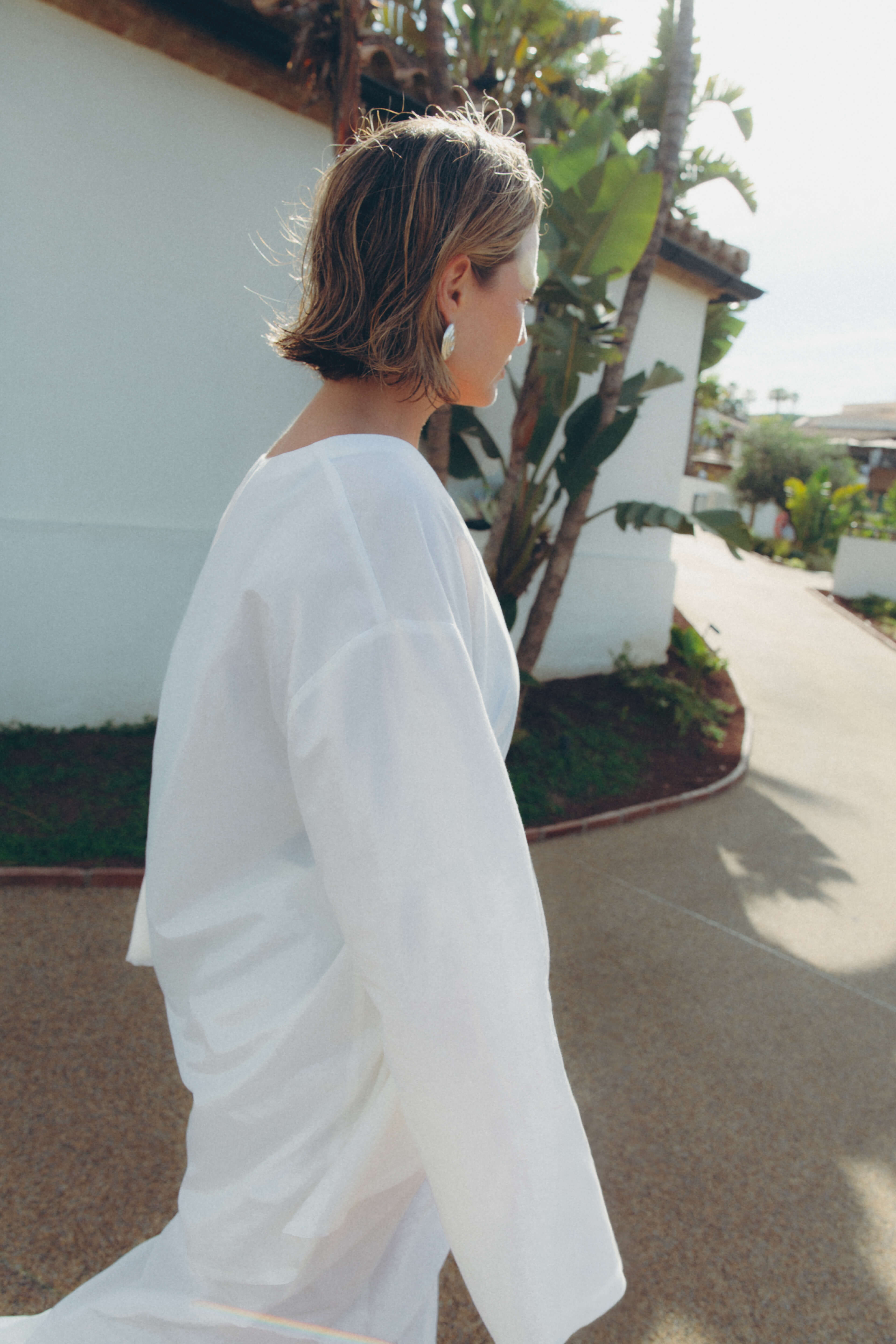Tunic White Silk Cotton