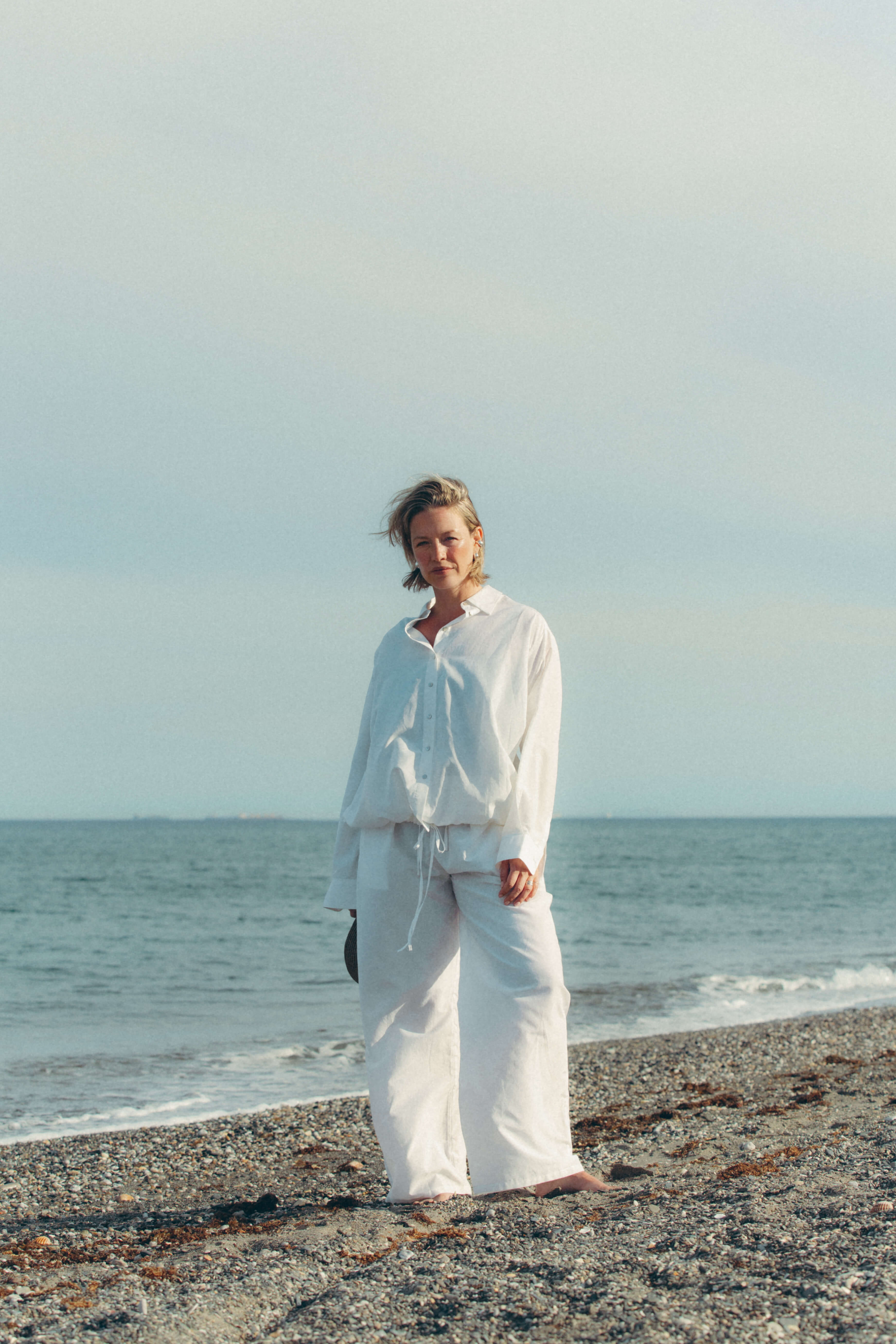 Trouser White Silk Cotton
