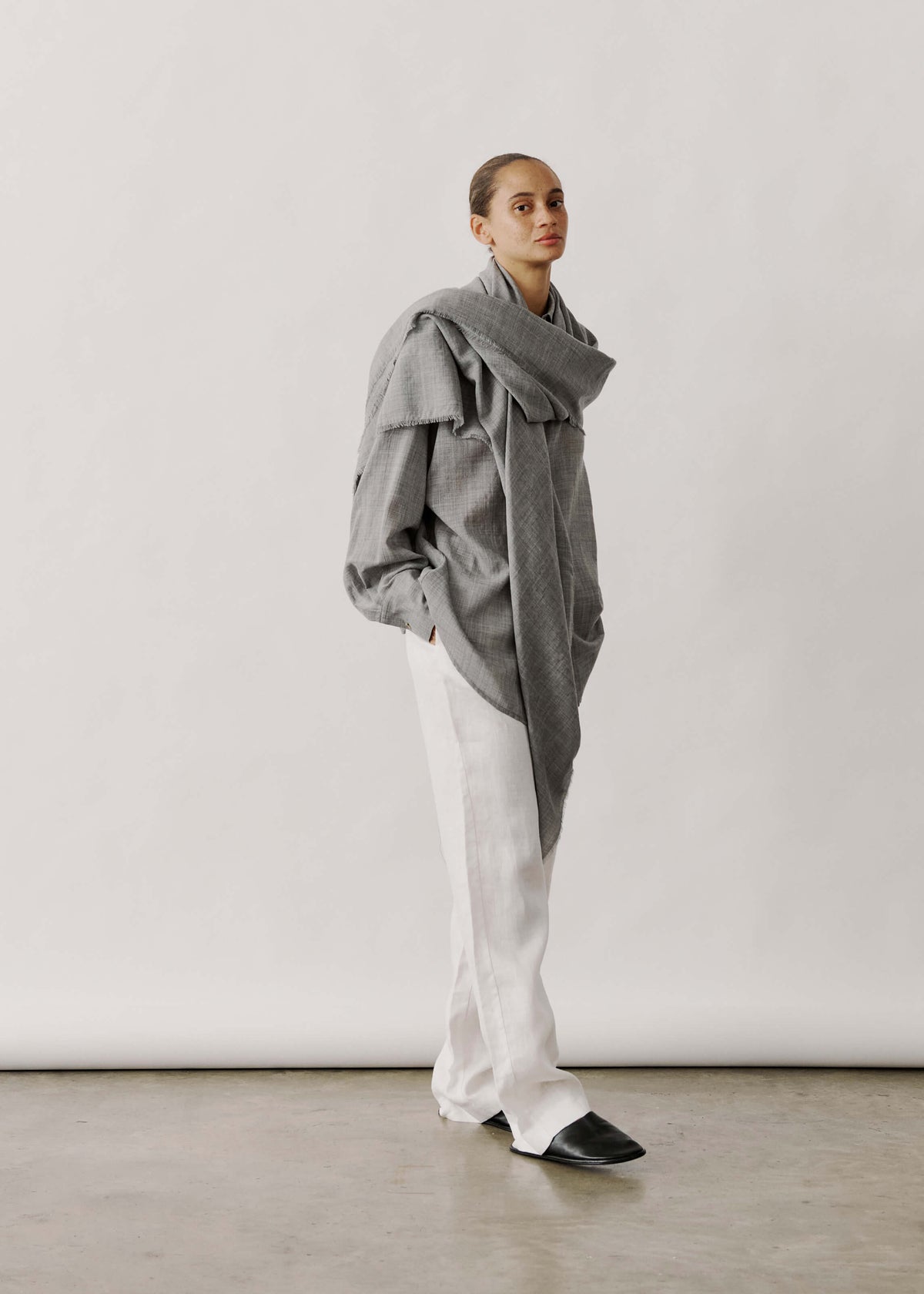 Scarf Light Grey 100% Virgin Wool
