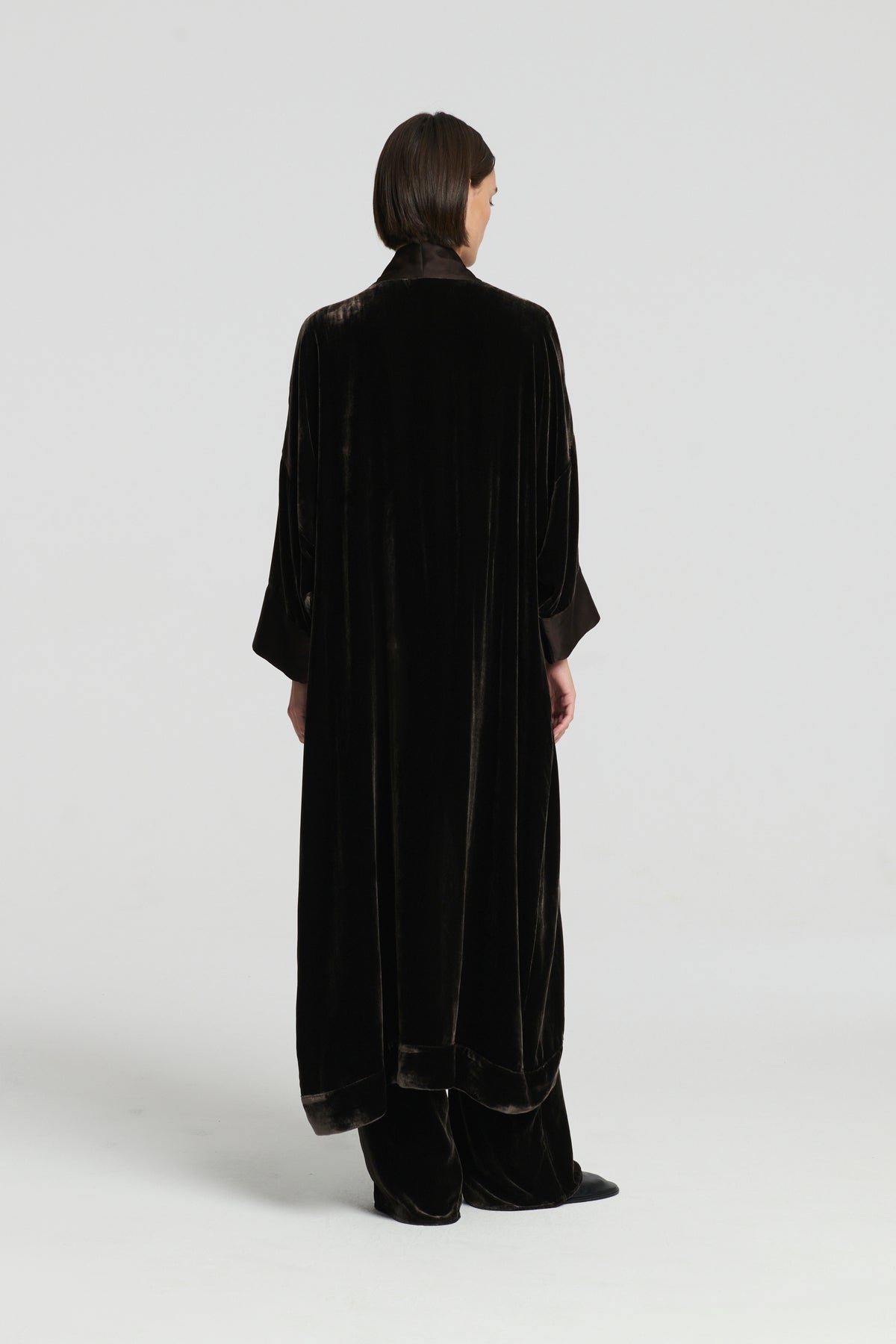 Lugano Robe Brown Silk Velvet