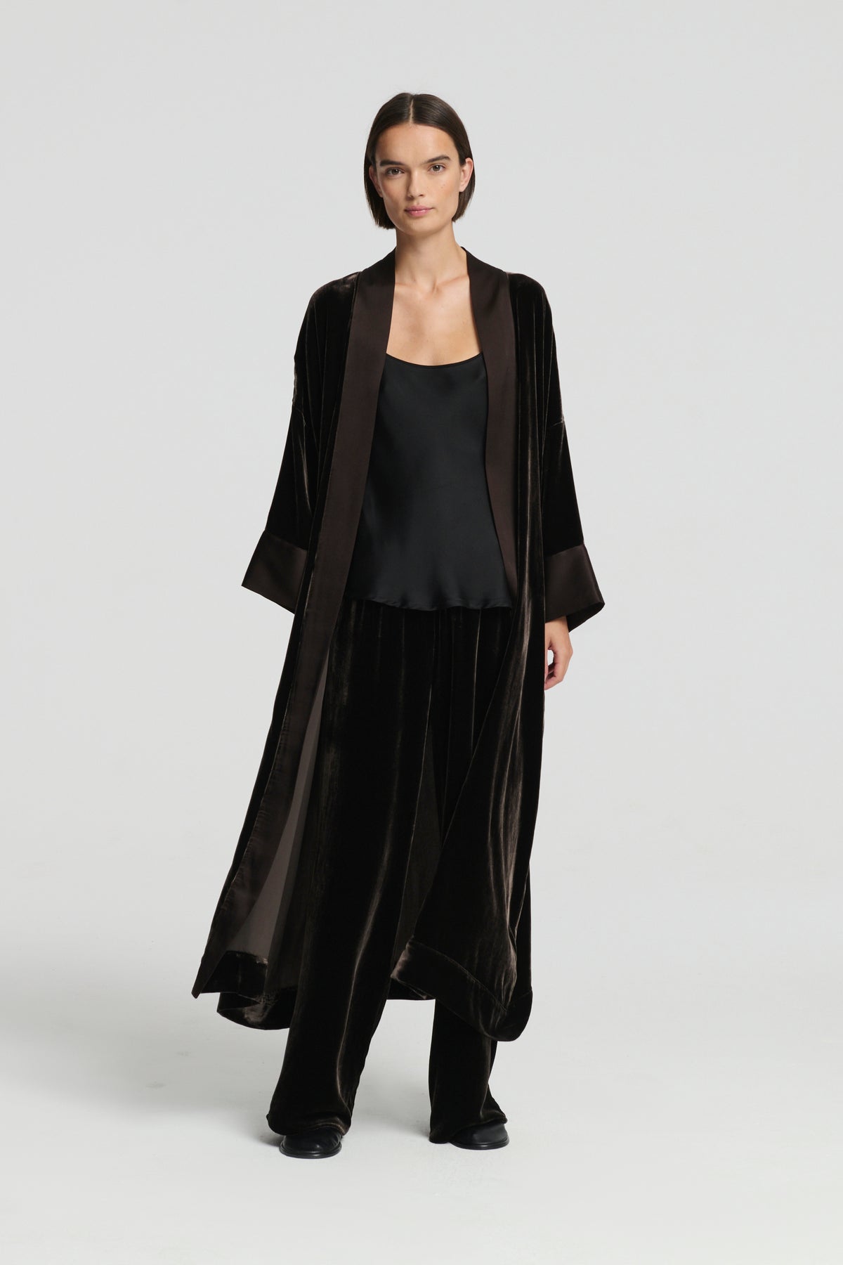 Lugano Robe Brown Silk Velvet
