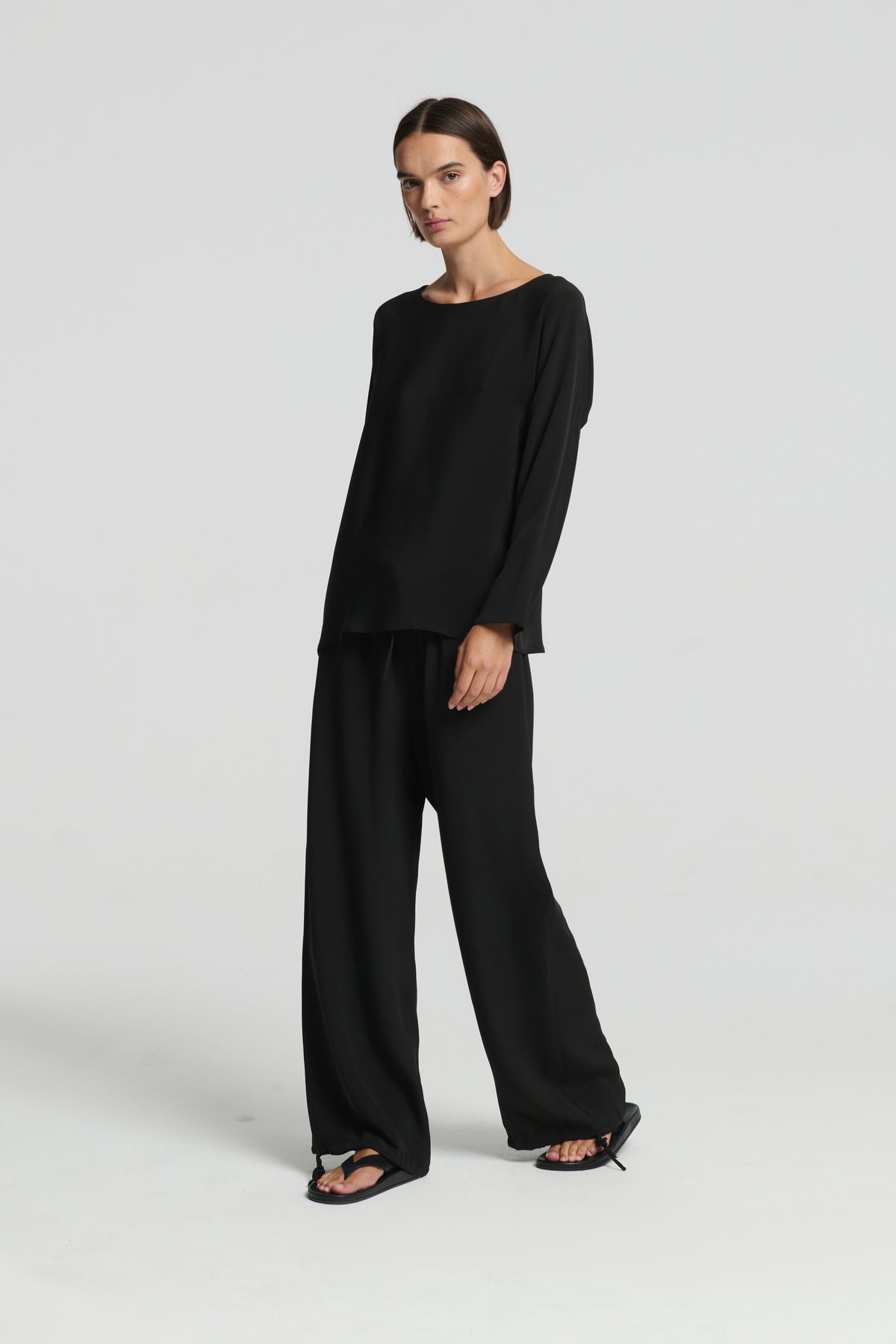 Kos Trouser Black Heavy Silk Crepe