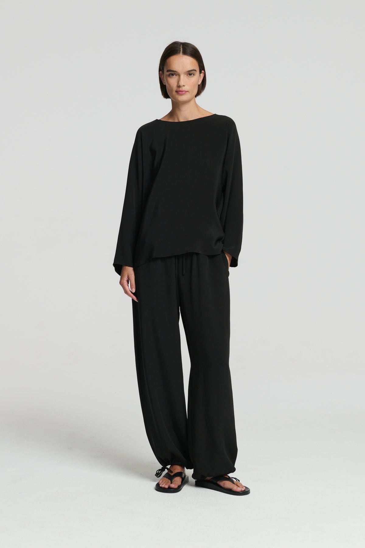 Kos Trouser Black Heavy Silk Crepe