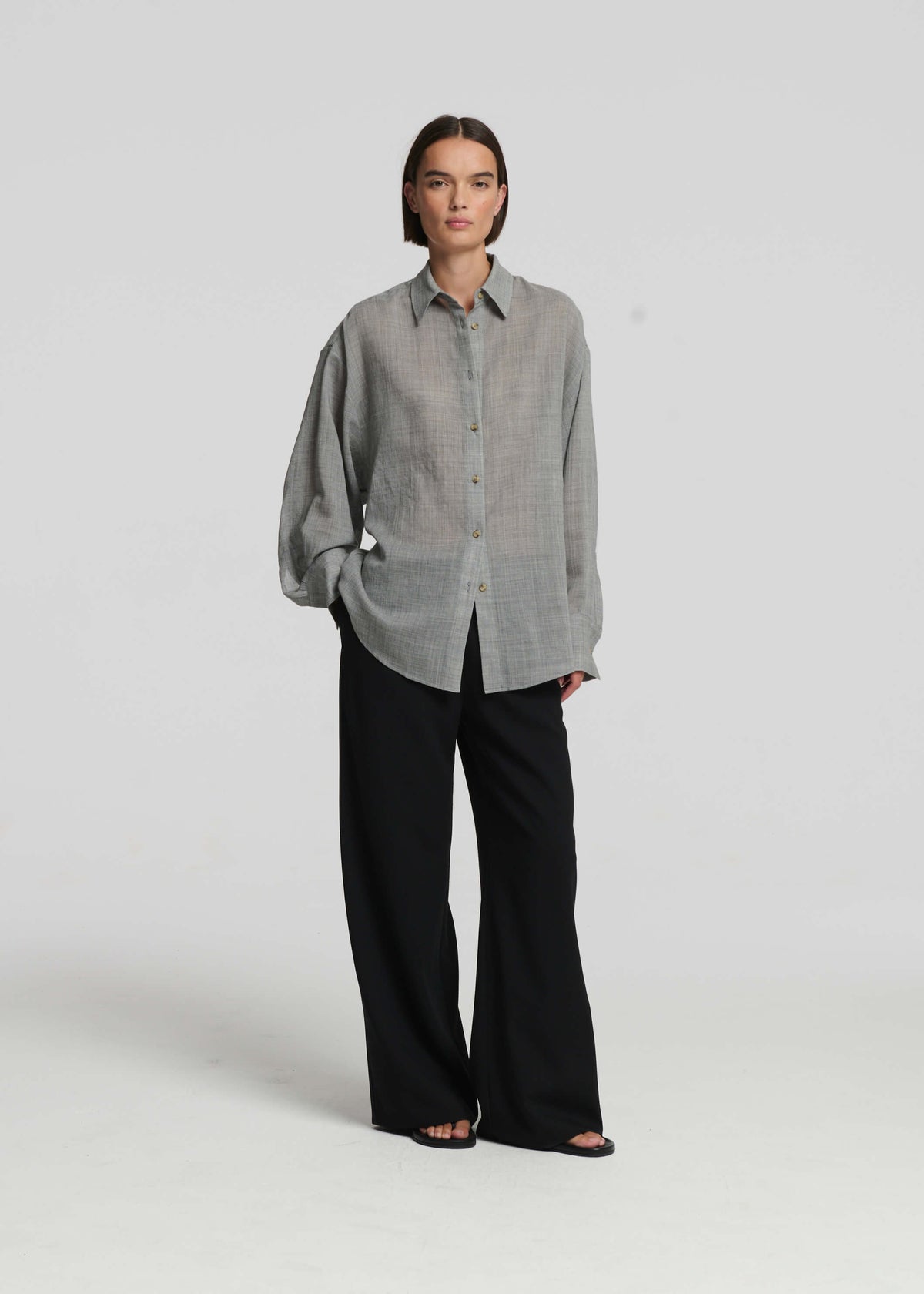 Aurelia Trouser Black Wool Cashmere Flannel