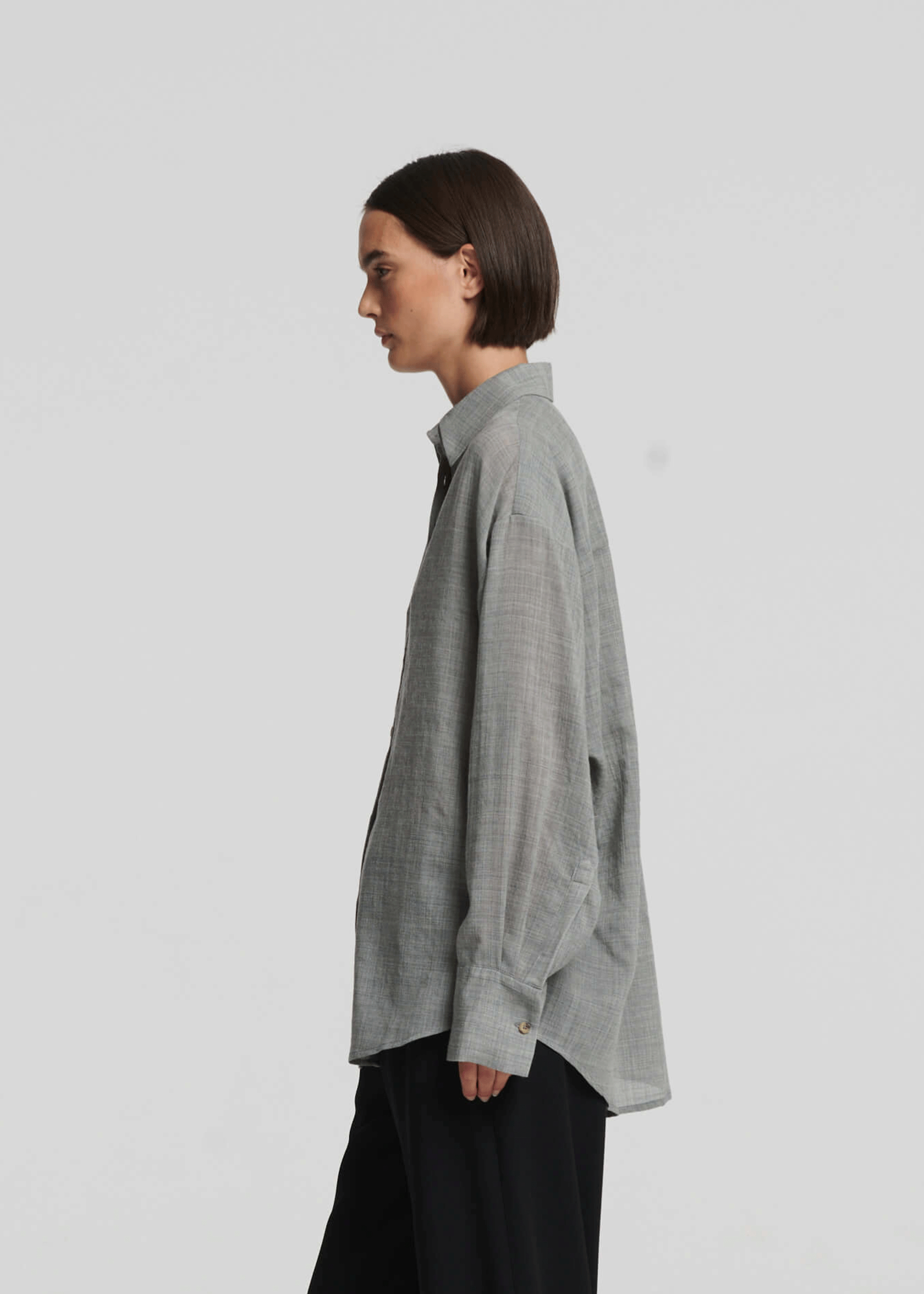 Georgia Shirt Light Grey 100% Virgin Wool