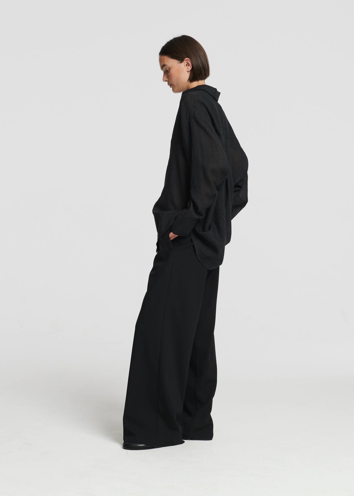 Aurelia Trouser Black Wool Cashmere Flannel