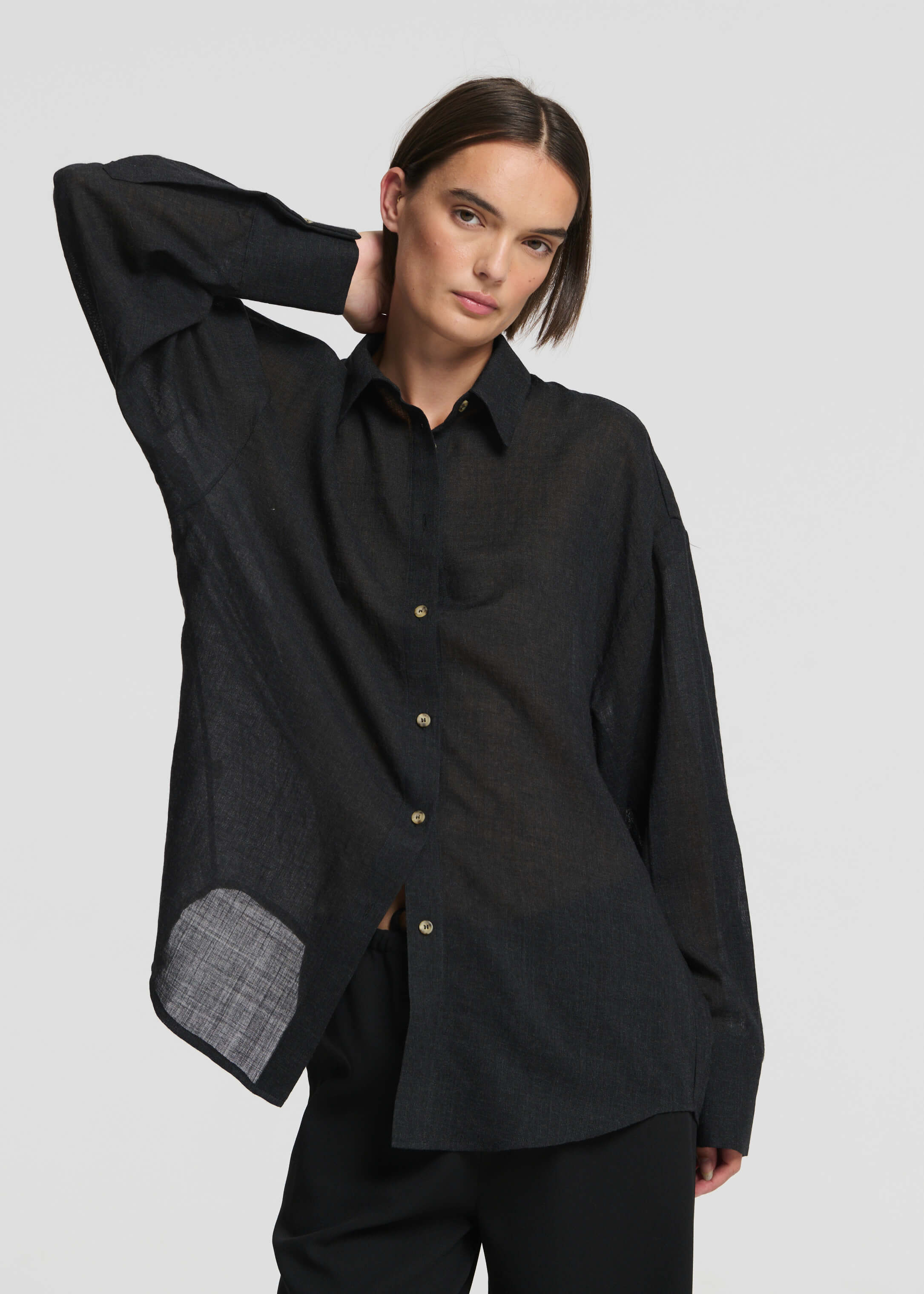 Georgia Shirt Charcoal 100% Virgin Wool