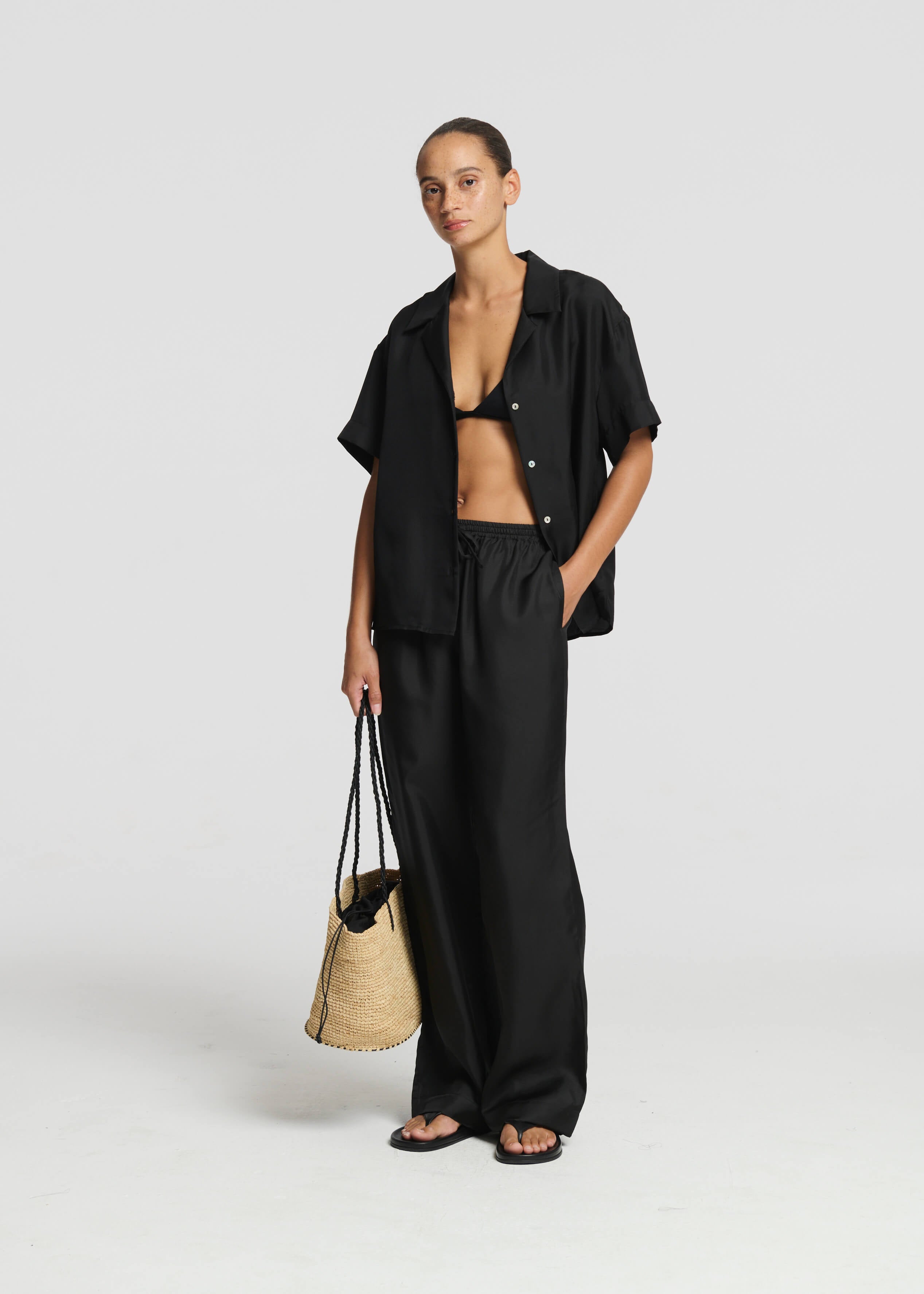 Aurelia Trouser Black Silk Twill