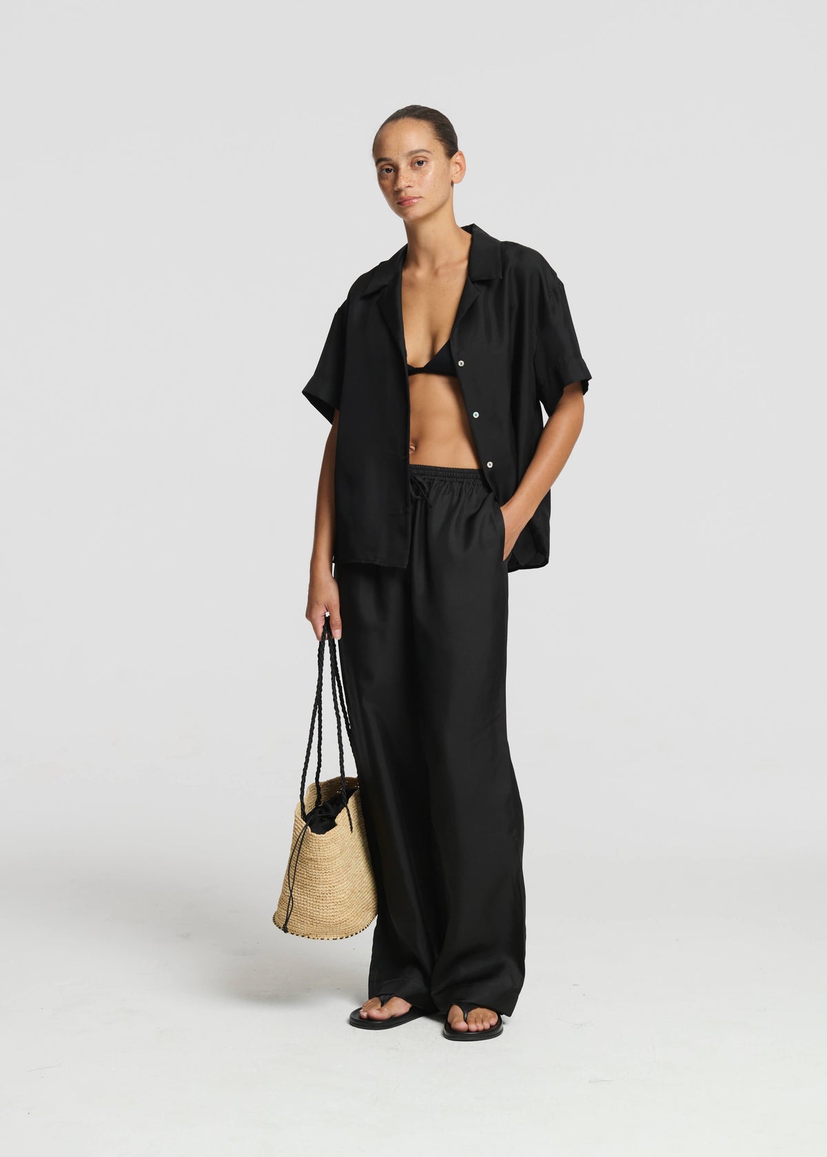 Aurelia Trouser Black Silk Twill