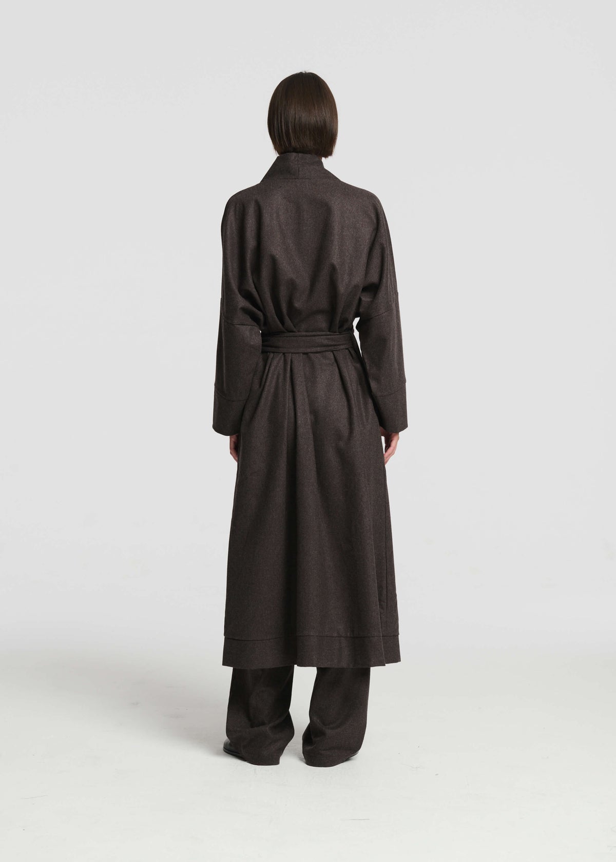 Athens Robe Brown Wool Flannel