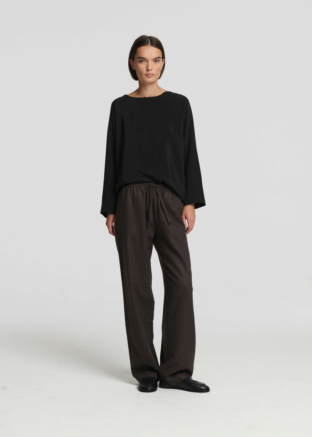 Aurelia Trouser Brown Wool Flannel
