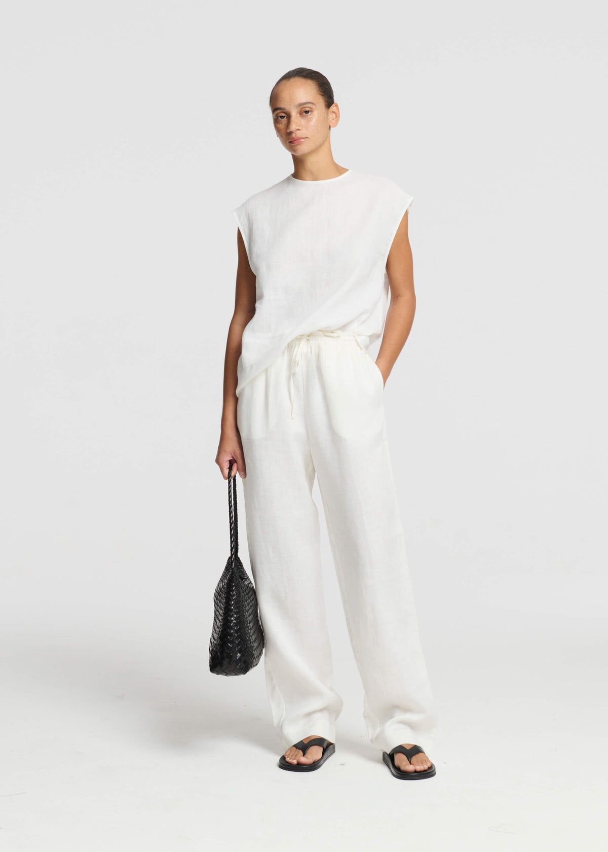 Aurelia Trouser White Heavy Linen