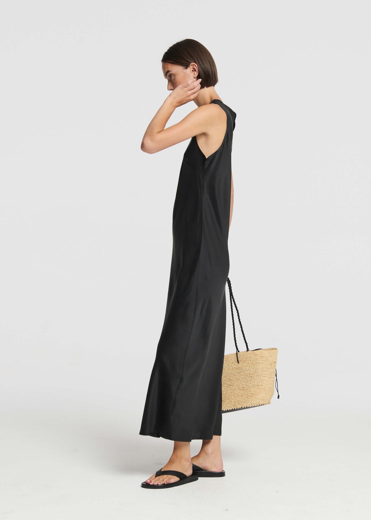 Valencia Slip Dress Black Silk
