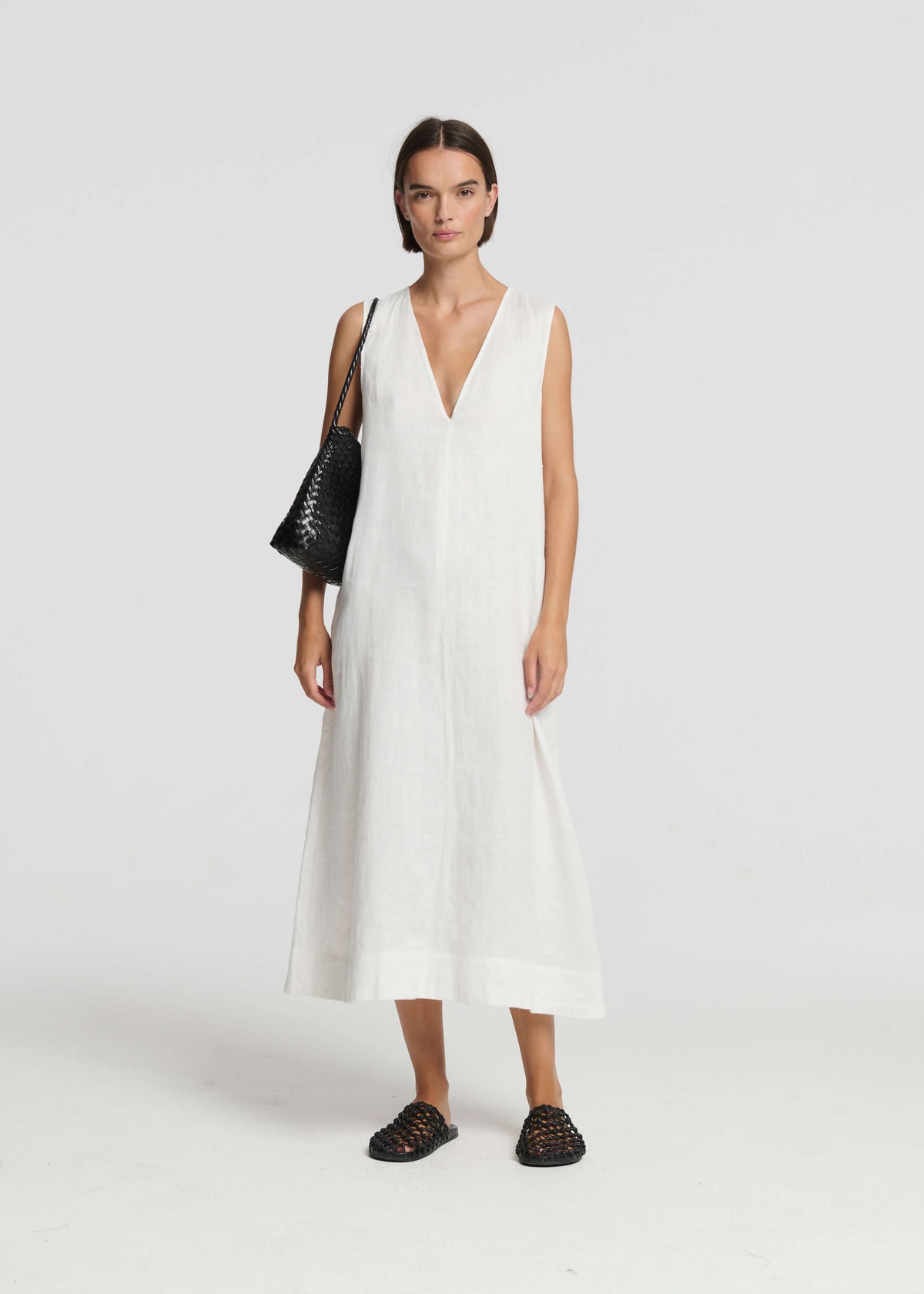 Nisha Dress Off White Heavy Linen