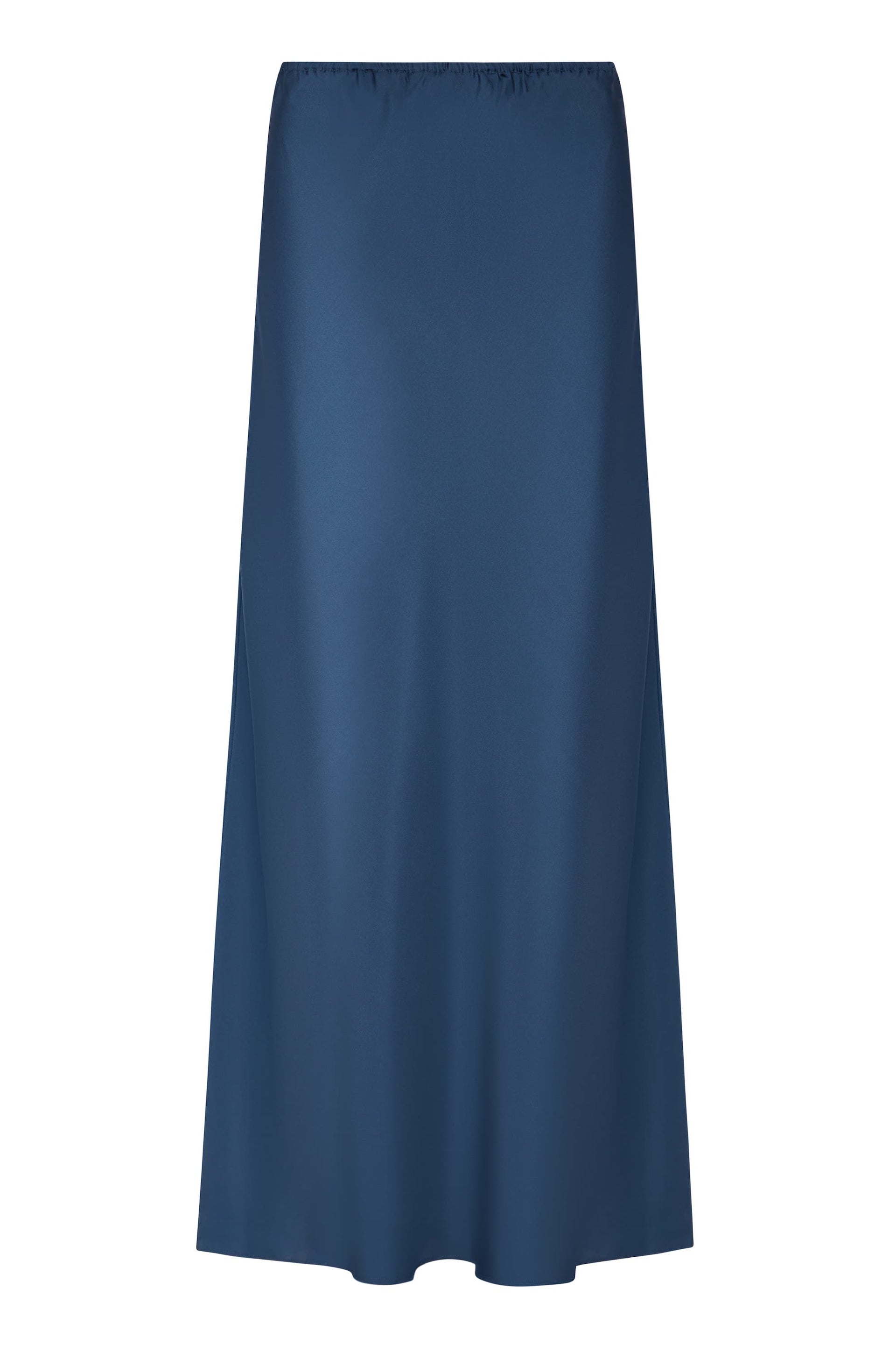 Cleo Steel Blue Silk Twill Skirt