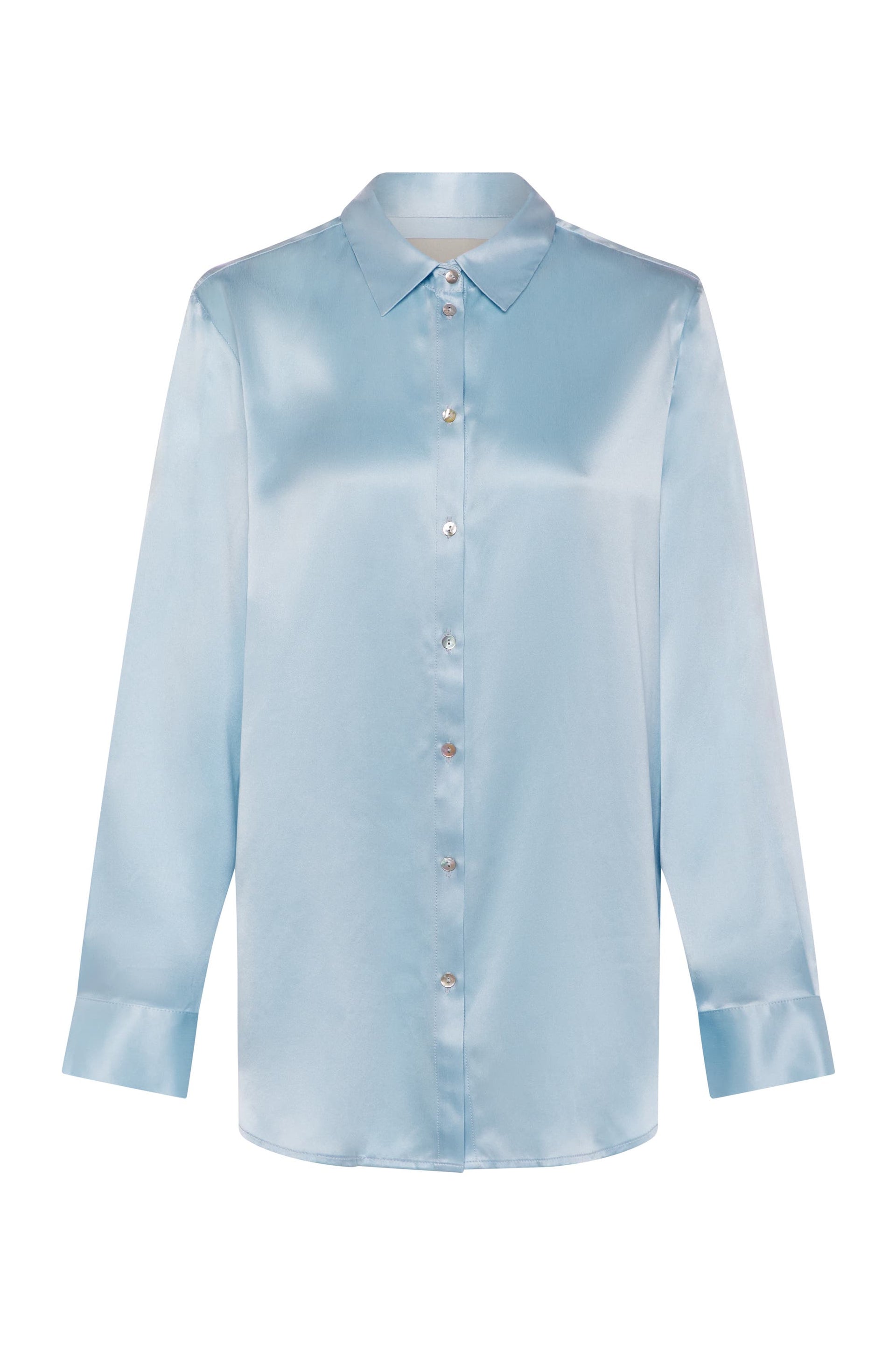 London Sky Blue Silk Charmeuse Pyjama Top