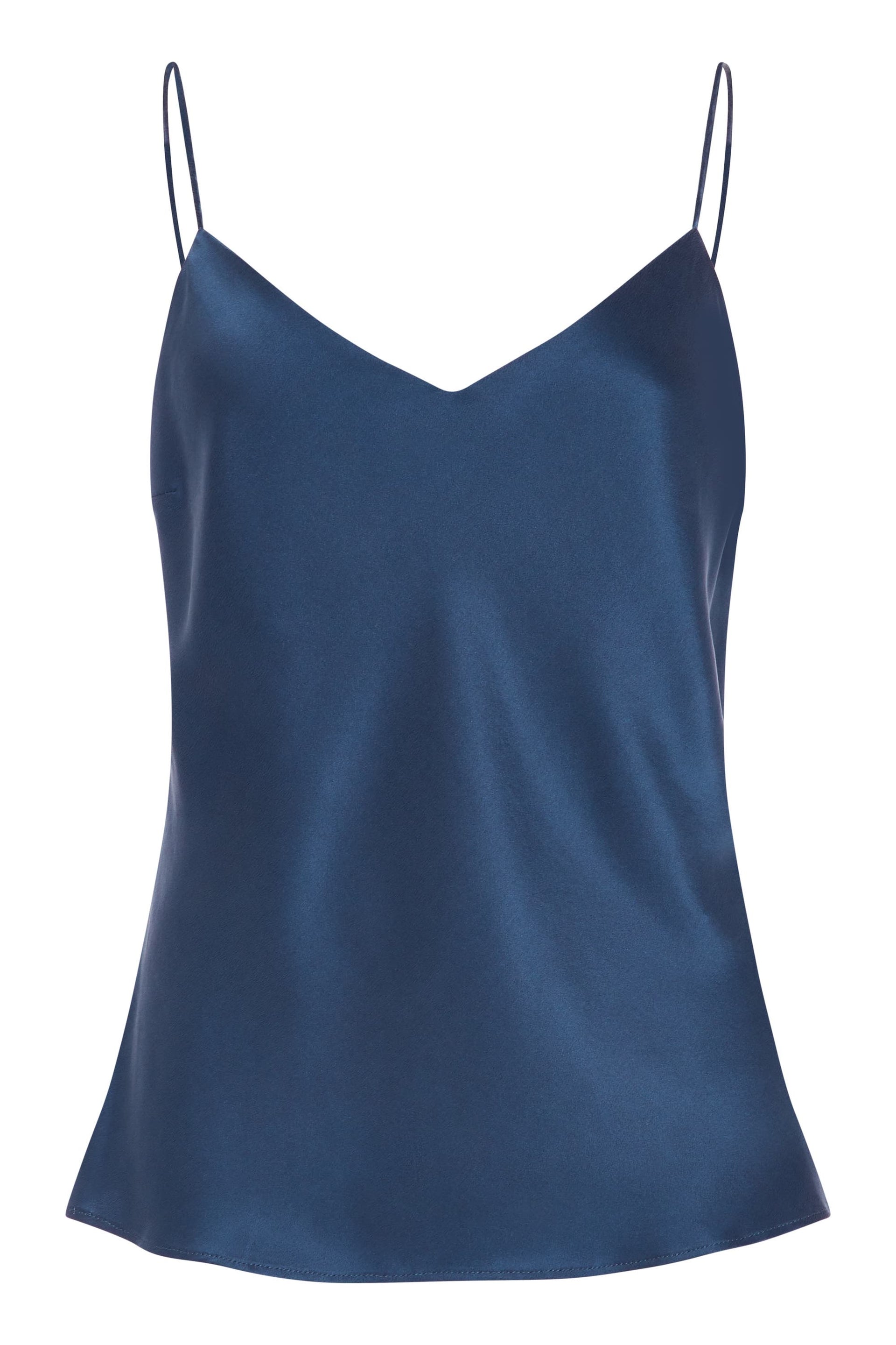 Milos Steel Blue Silk Charmeuse Cami Top