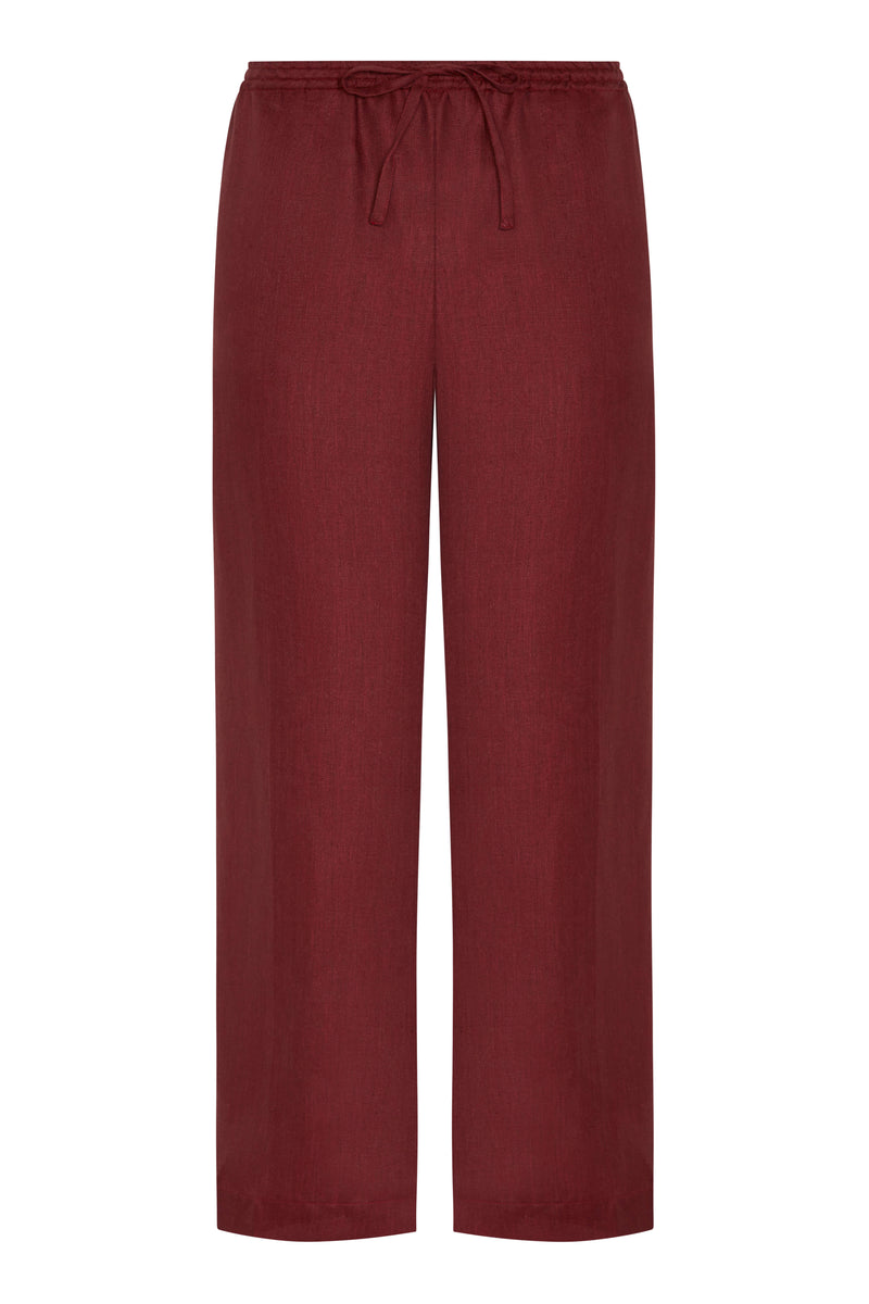 Aurelia Trouser Merlot Heavy Linen