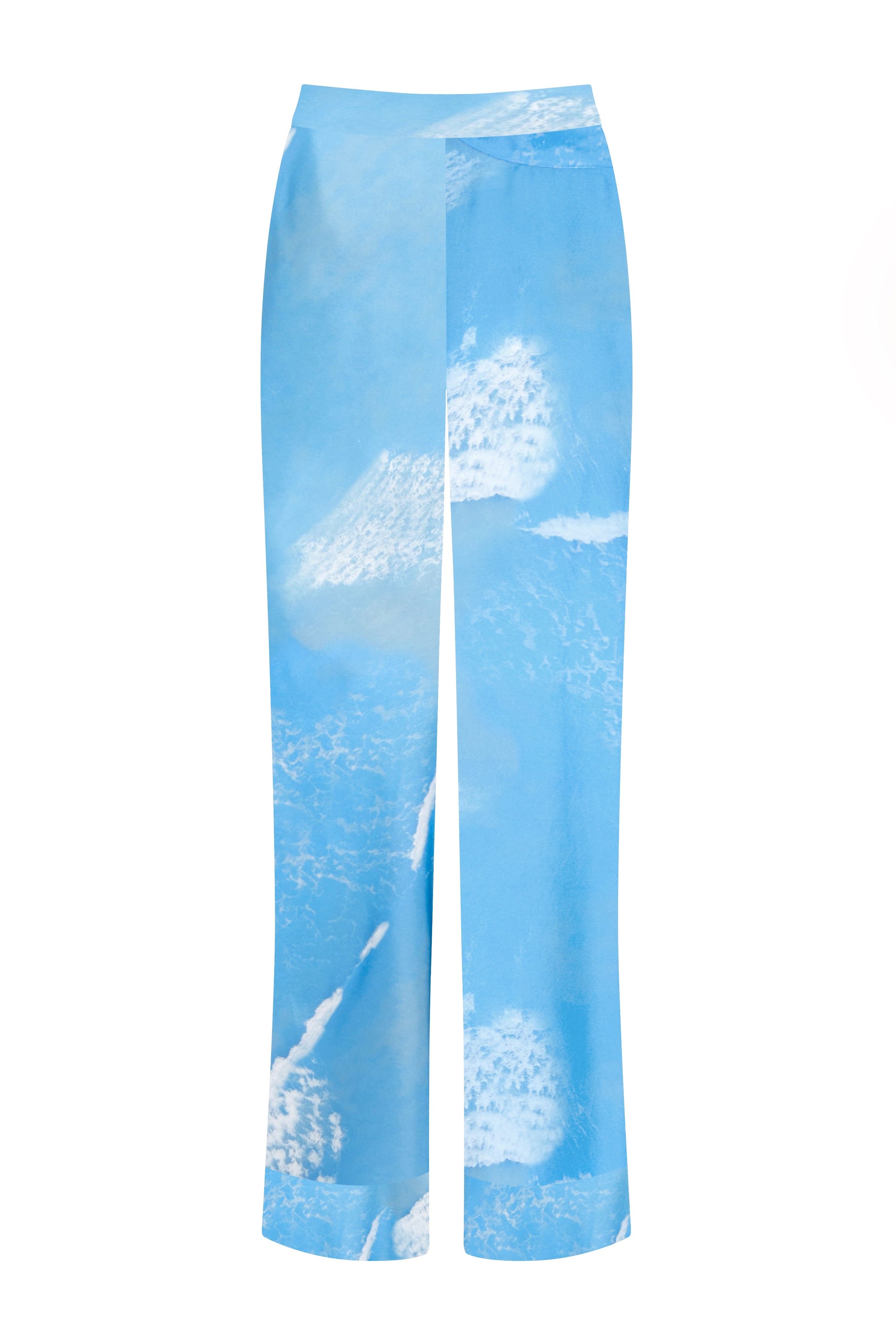 London Wave Print Silk Twill Pj Bottom