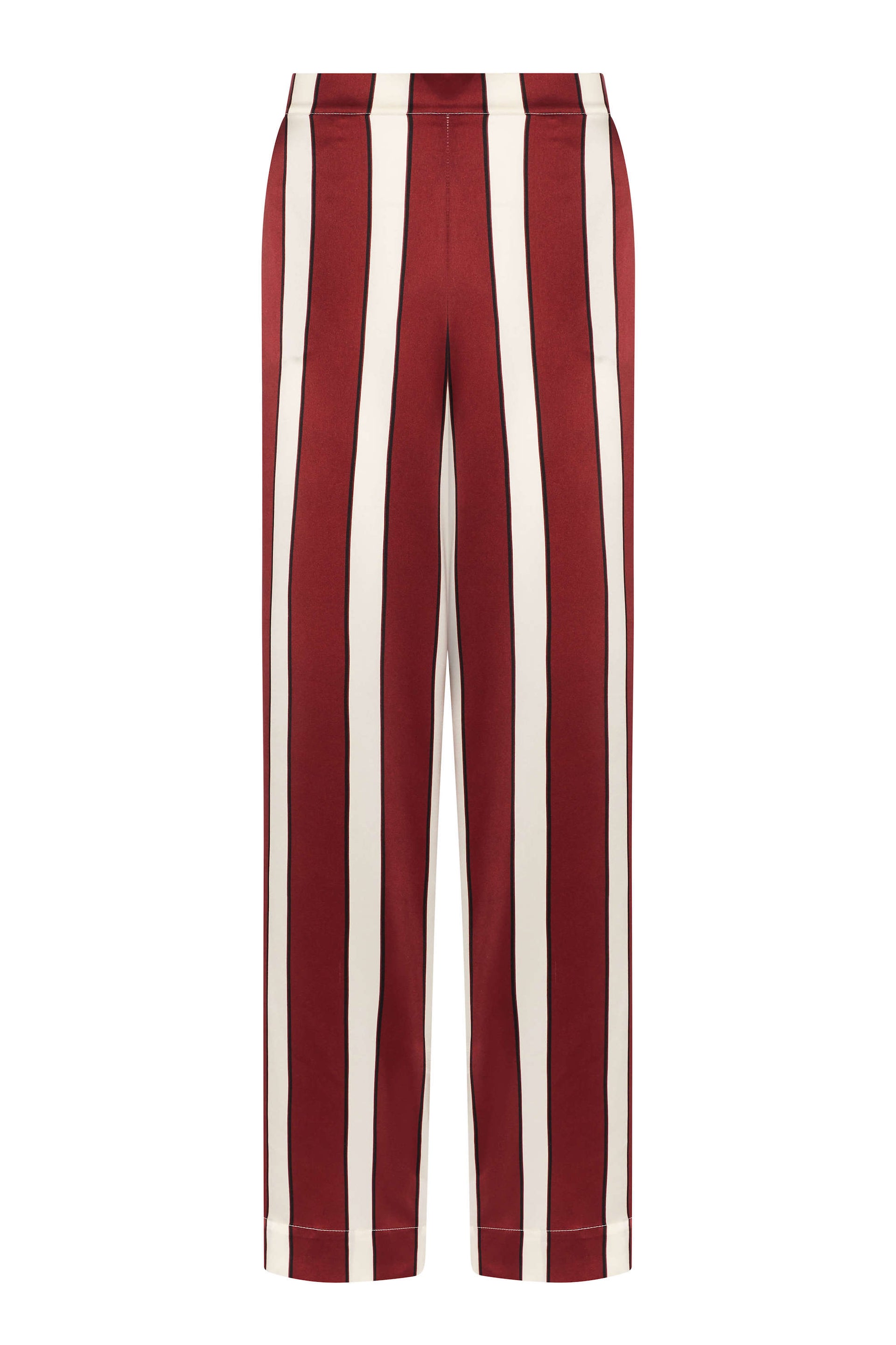 London Pyjama Bottom Ruby Bold Stripe Silk Charmeuse