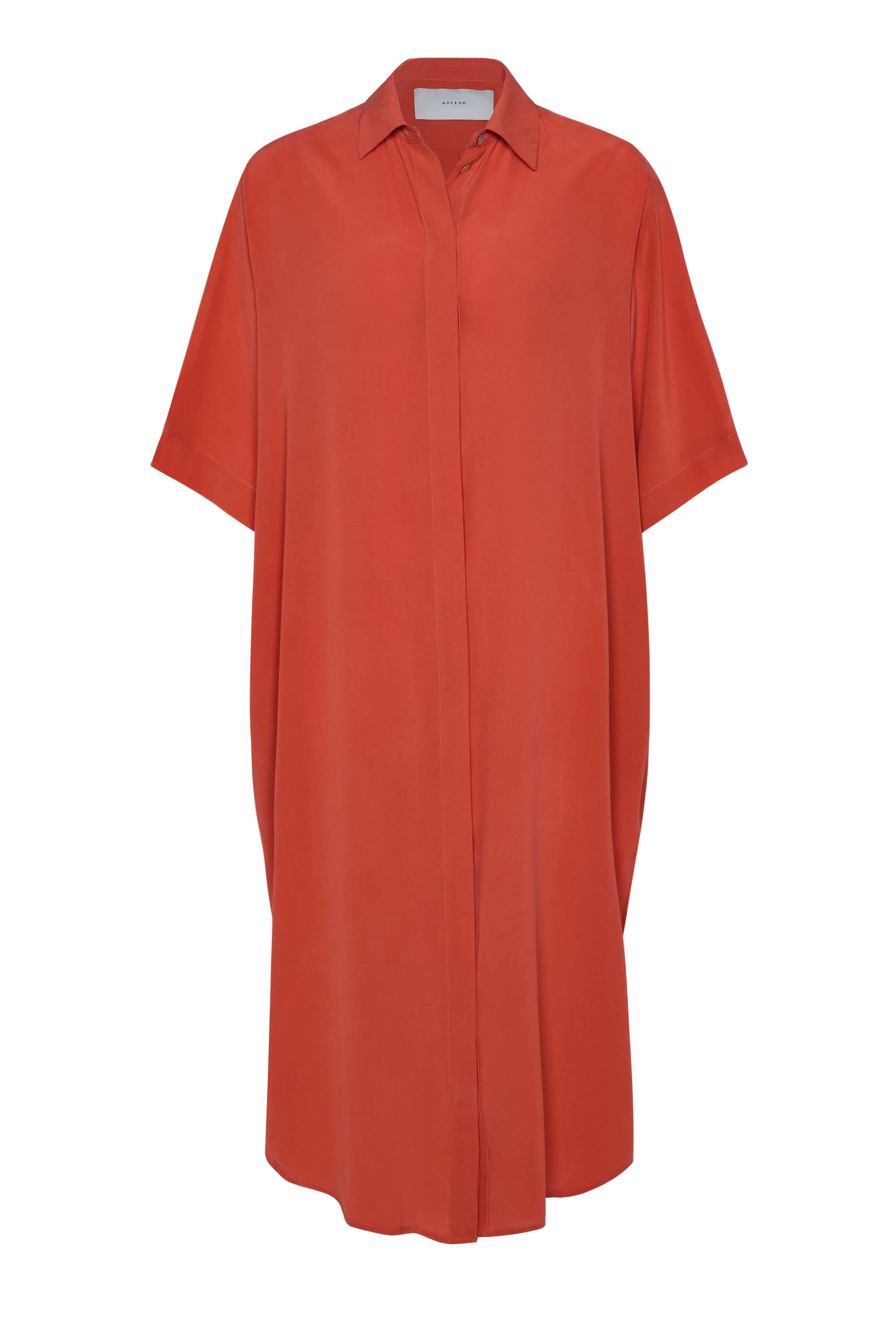 Catania Dress Coral Red Silk Crepe