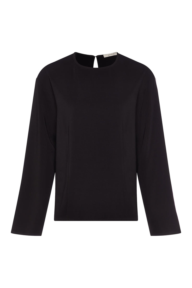 Mia Black Viscose Crepe Top