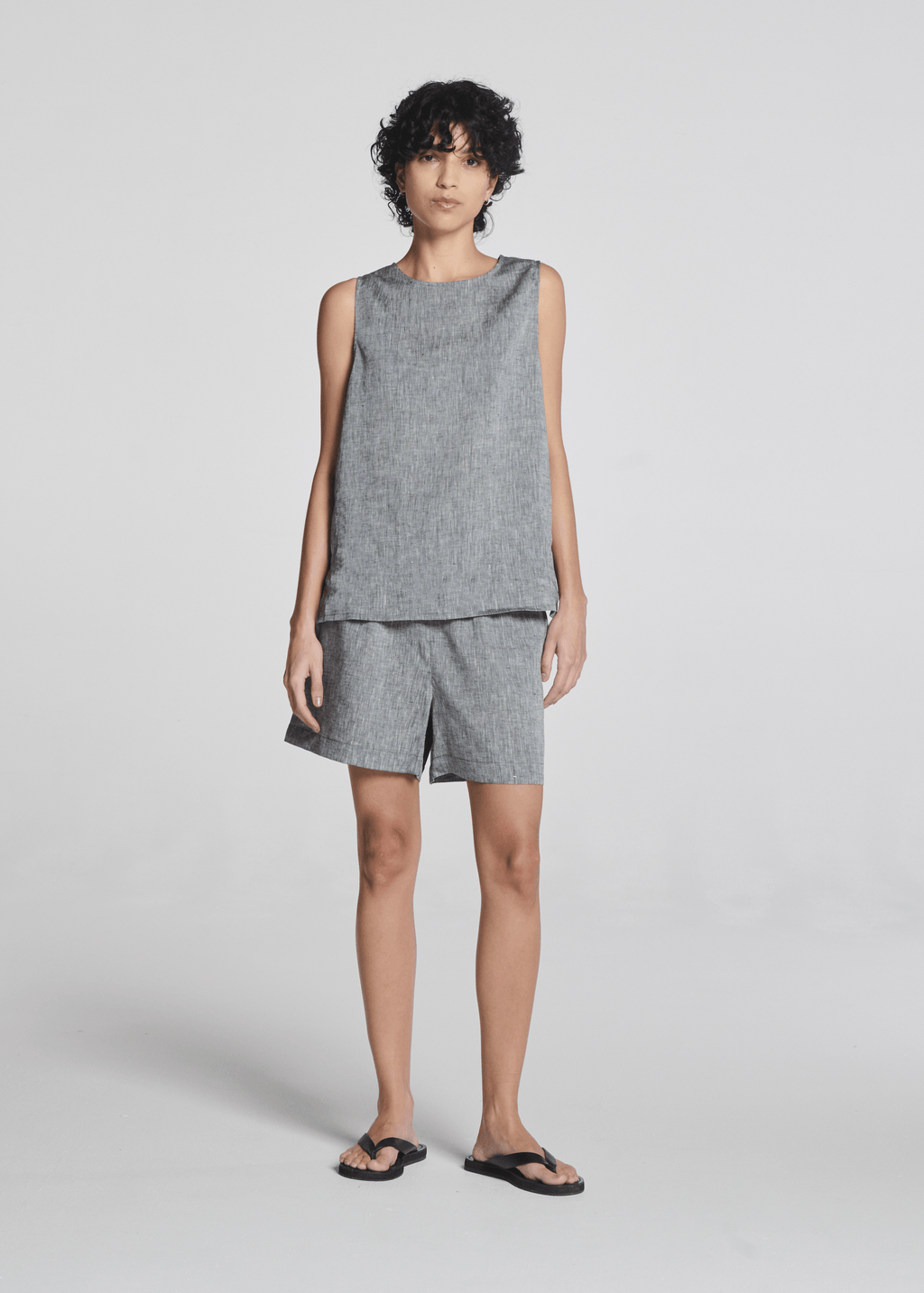 Cali Top Heathered Linen