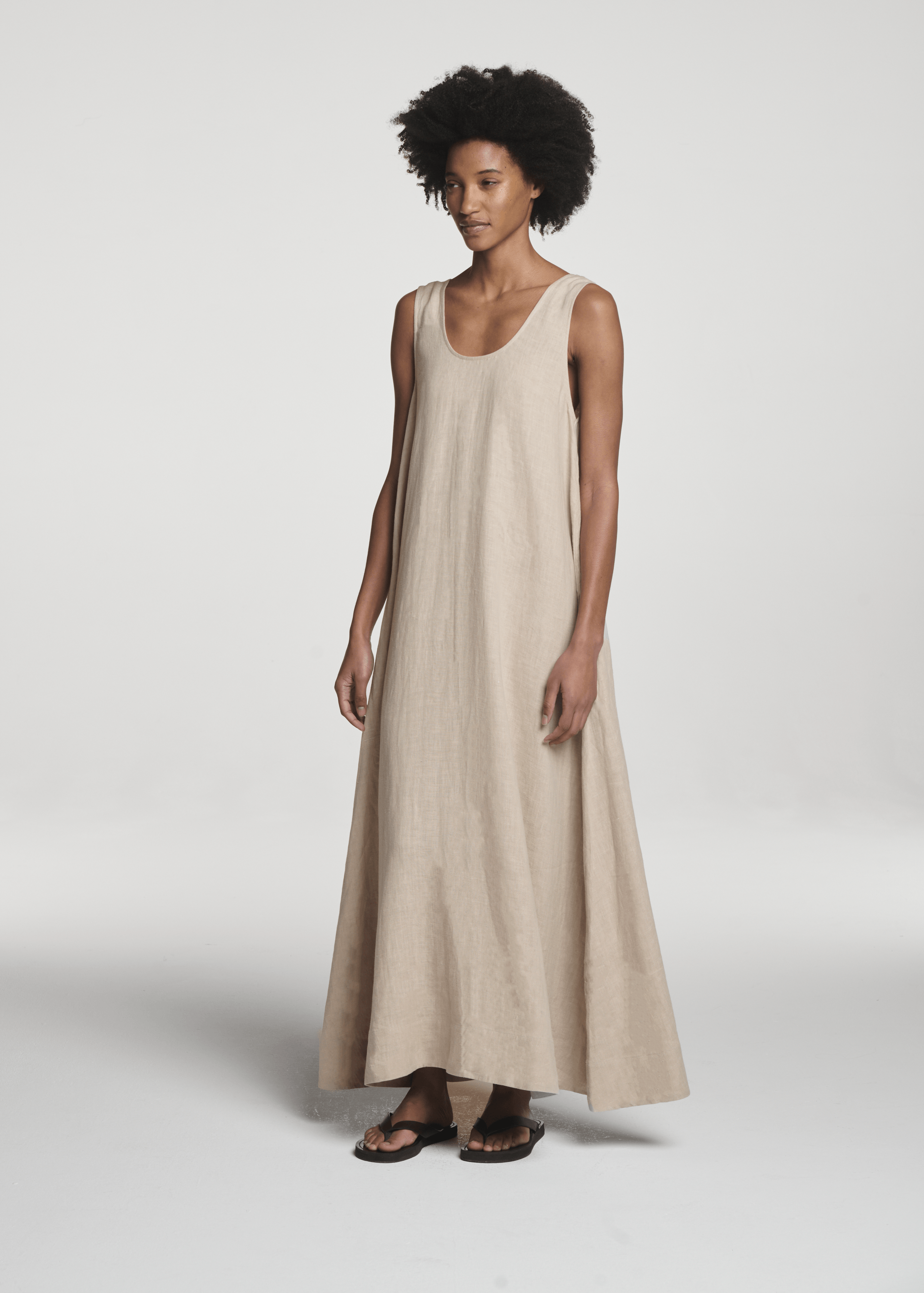 Capri Dress Heathered Sand Linen